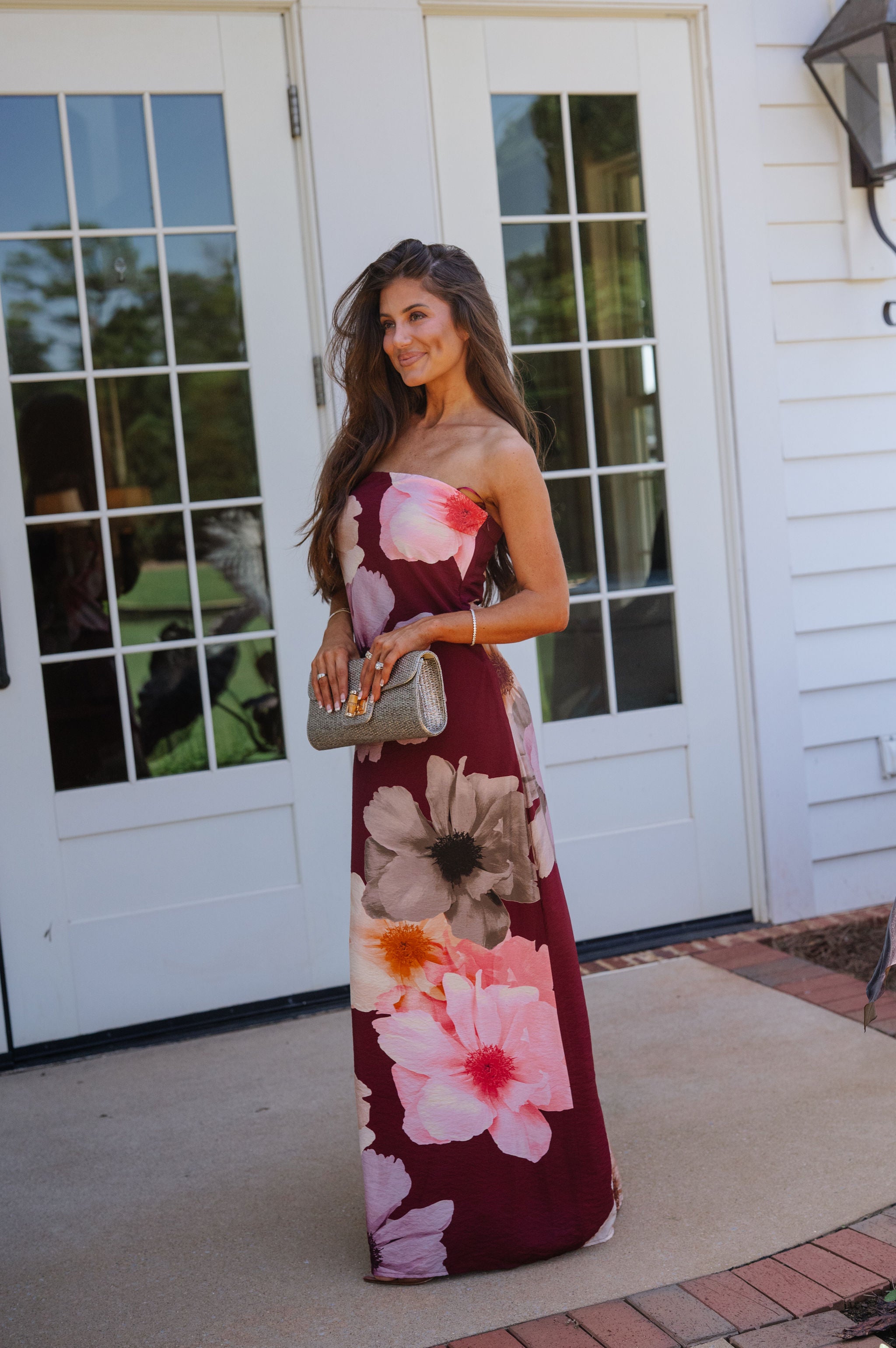 Claud Strapless Dress- Burgundy