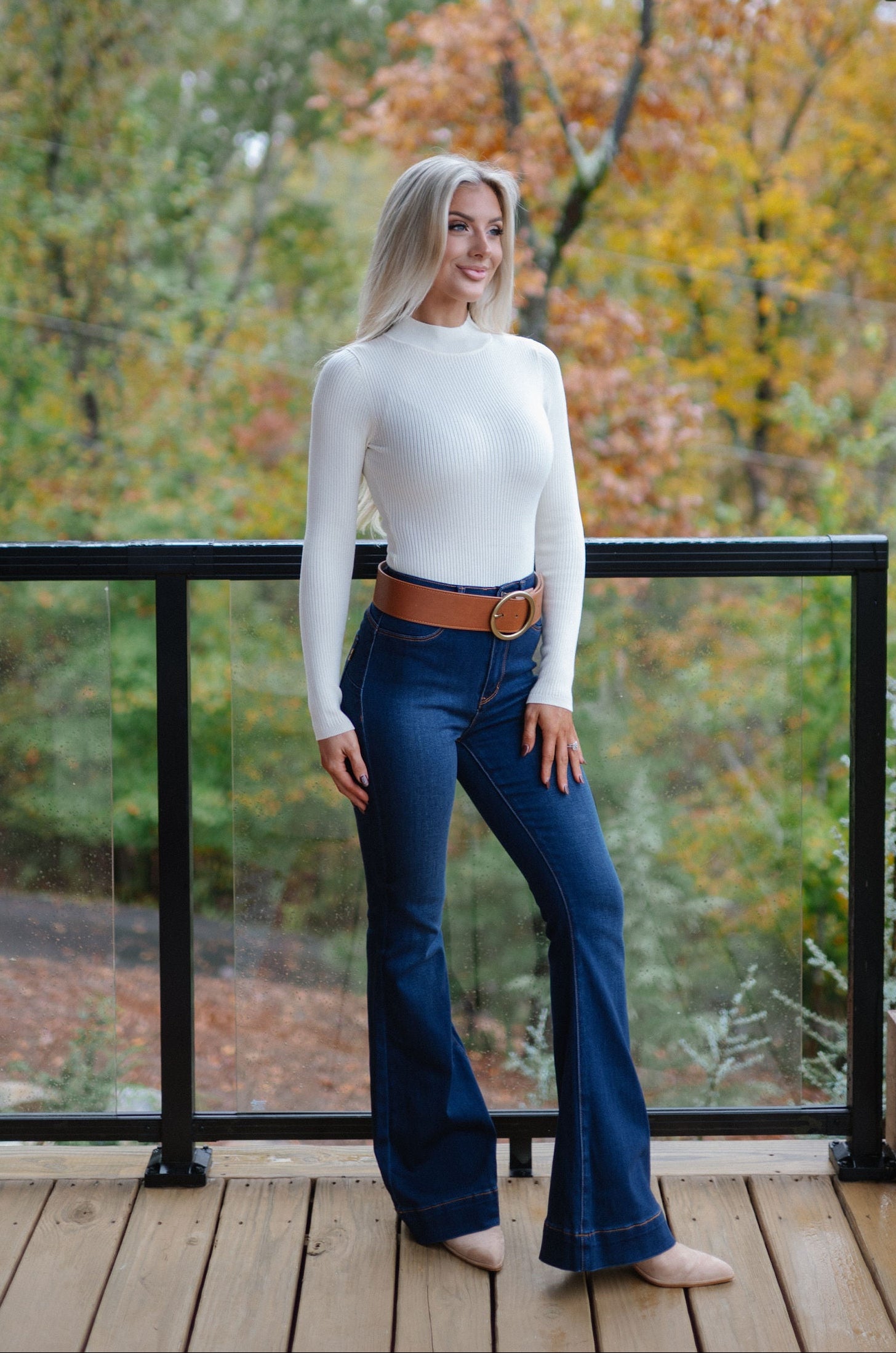 Hampton Ribbed Bodysuit-Cream