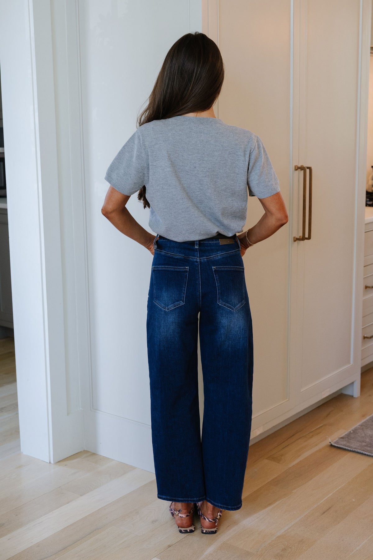 Kit High Rise Barrel Jean-Dark Denim