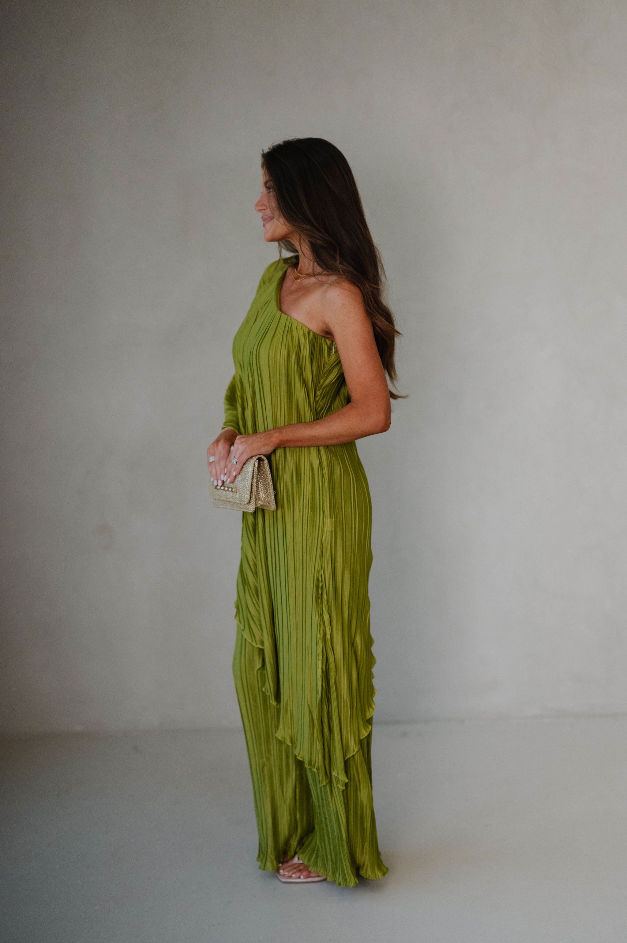 Charie Pleated Pants Set-Chartreuse