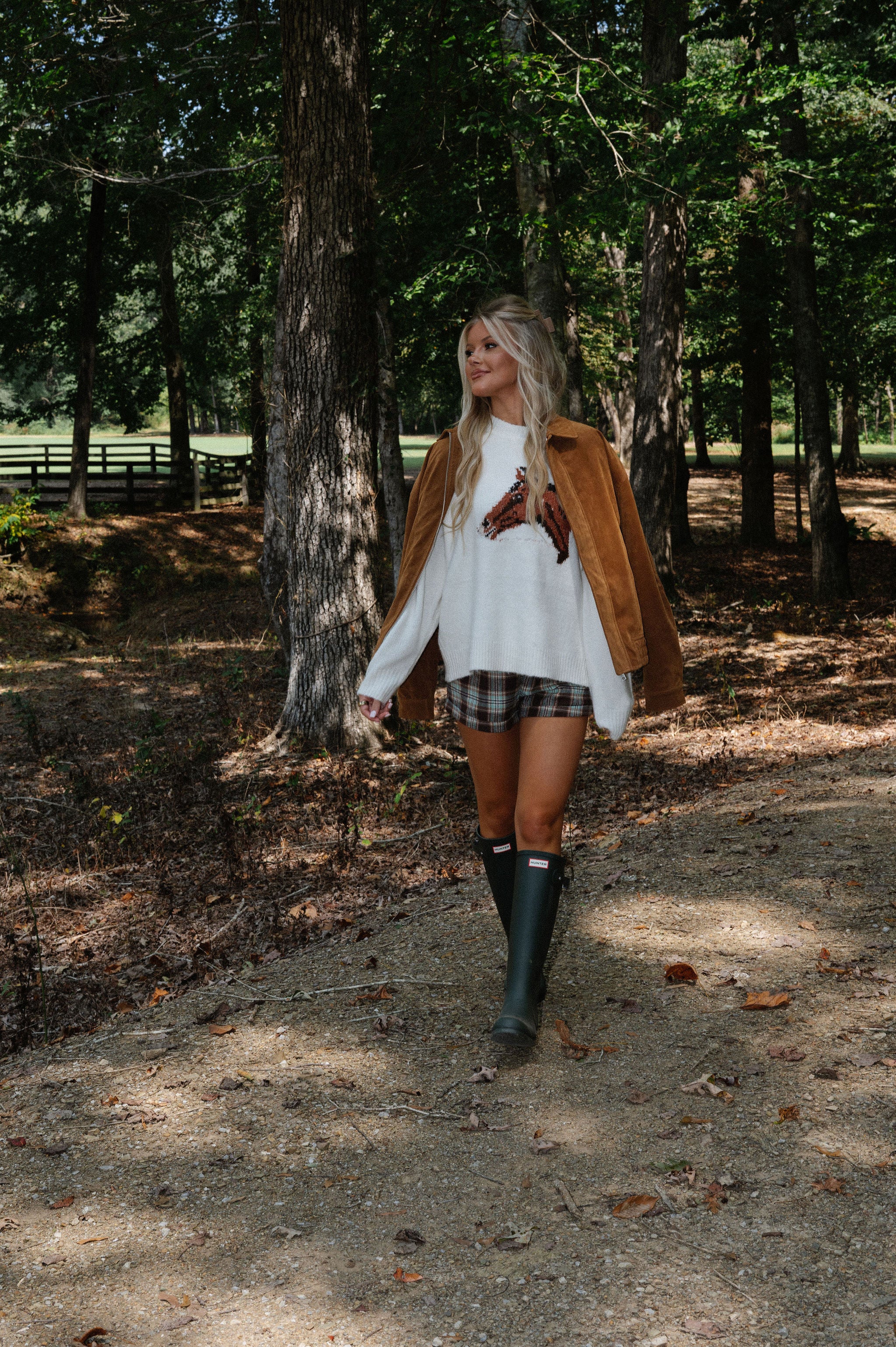 Horse Graphic Knit Sweater-Cream