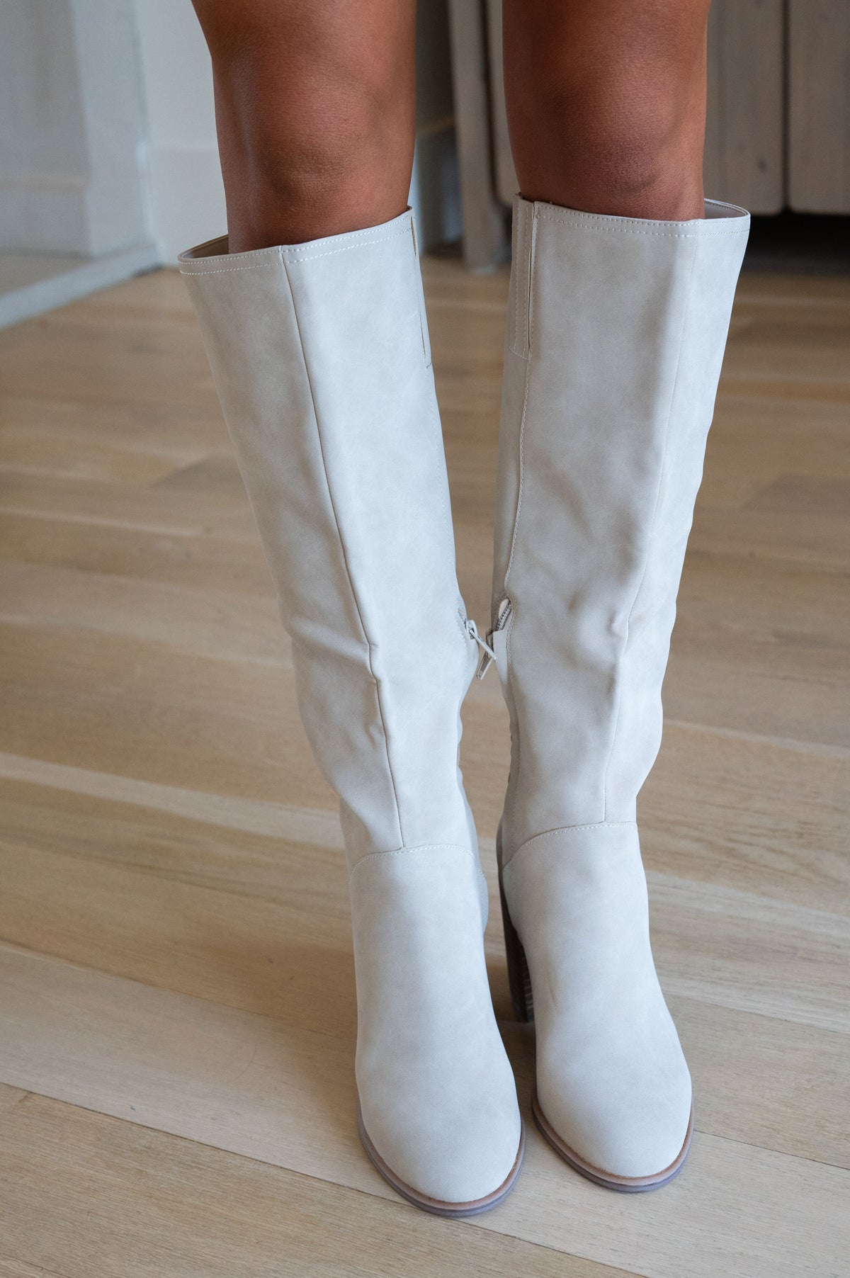 Shiloh Knee High Boot-Light Grey