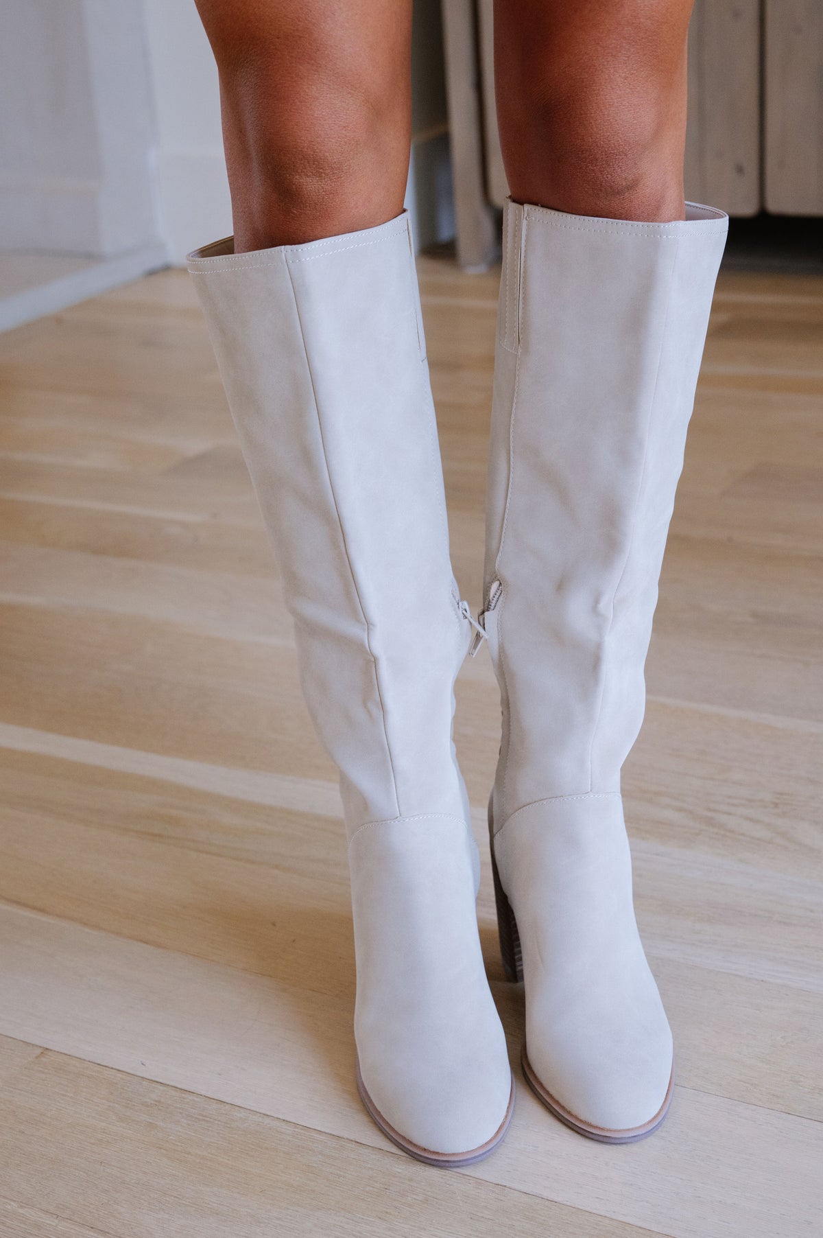 Shiloh Knee High Boot-Light Grey