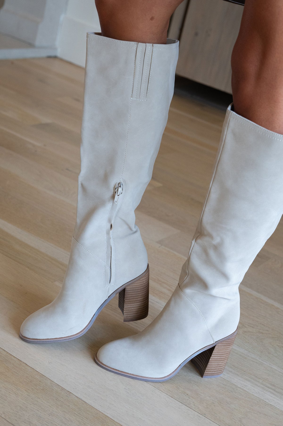 Shiloh Knee High Boot-Light Grey