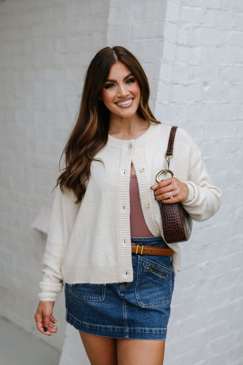 Nina Denim Mini Skirt-Dark Wash