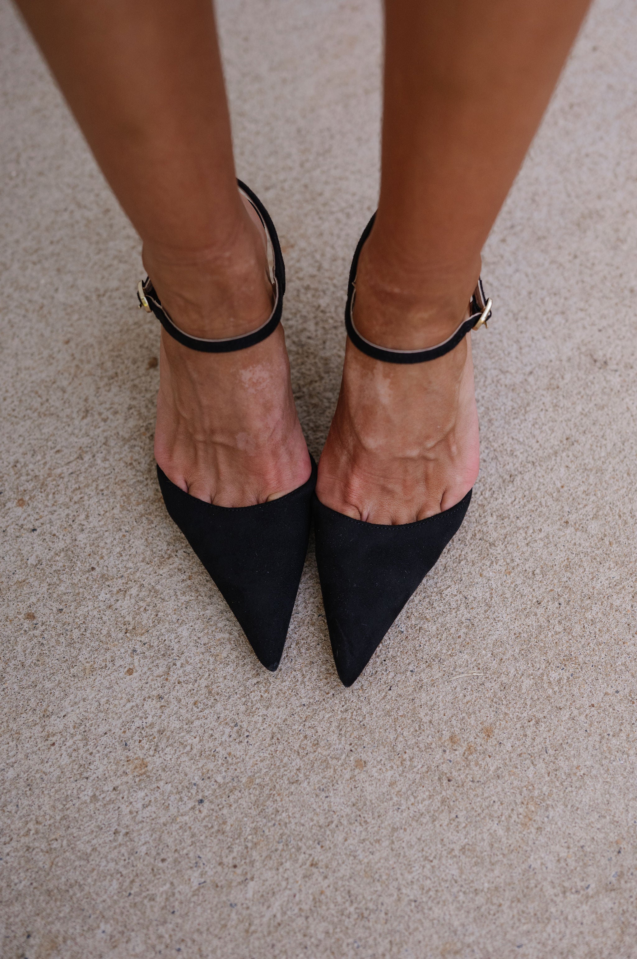 Blade Heels-Black Faux Suede