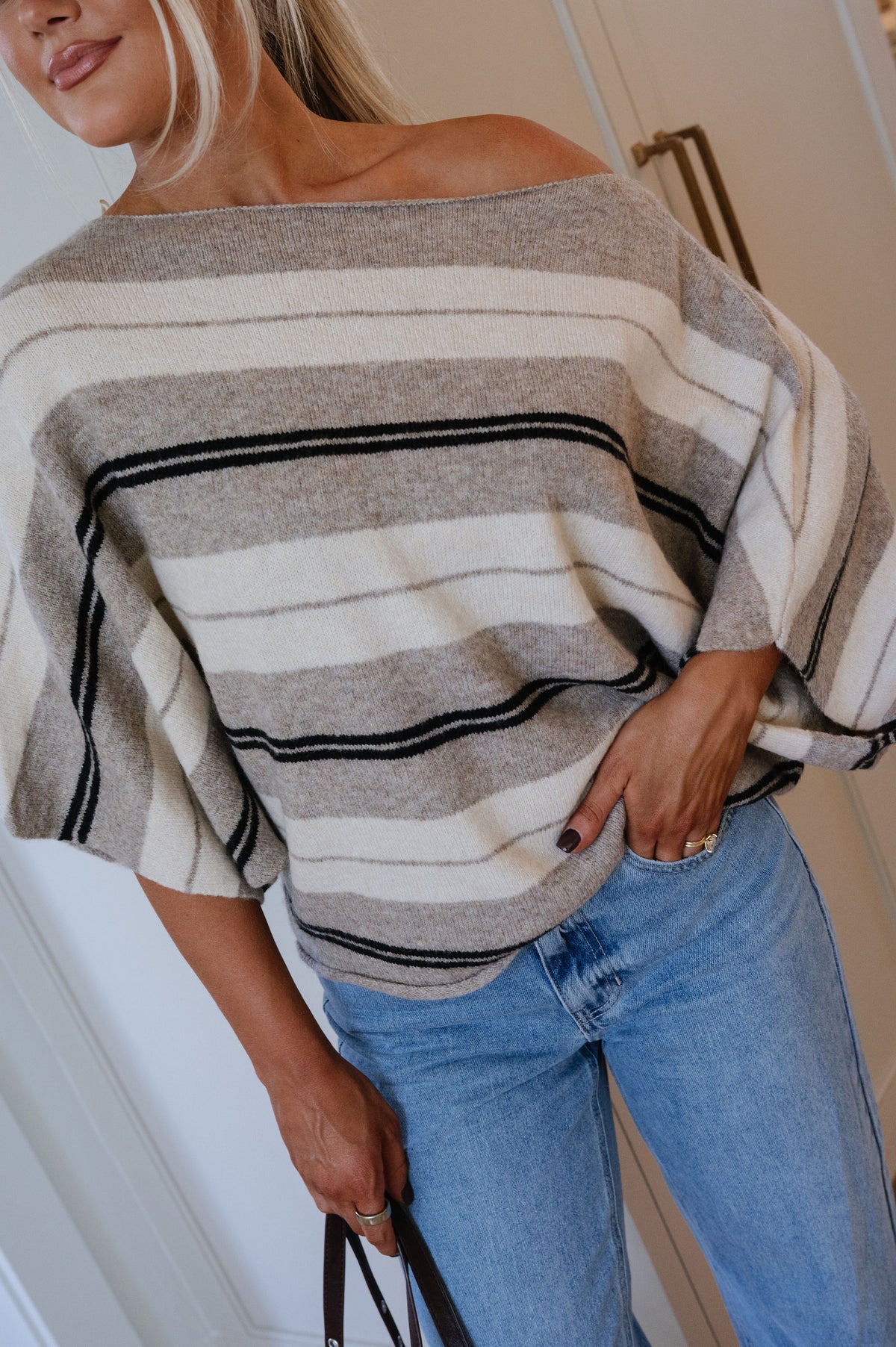 Veda Stripe Dolman Knit Top