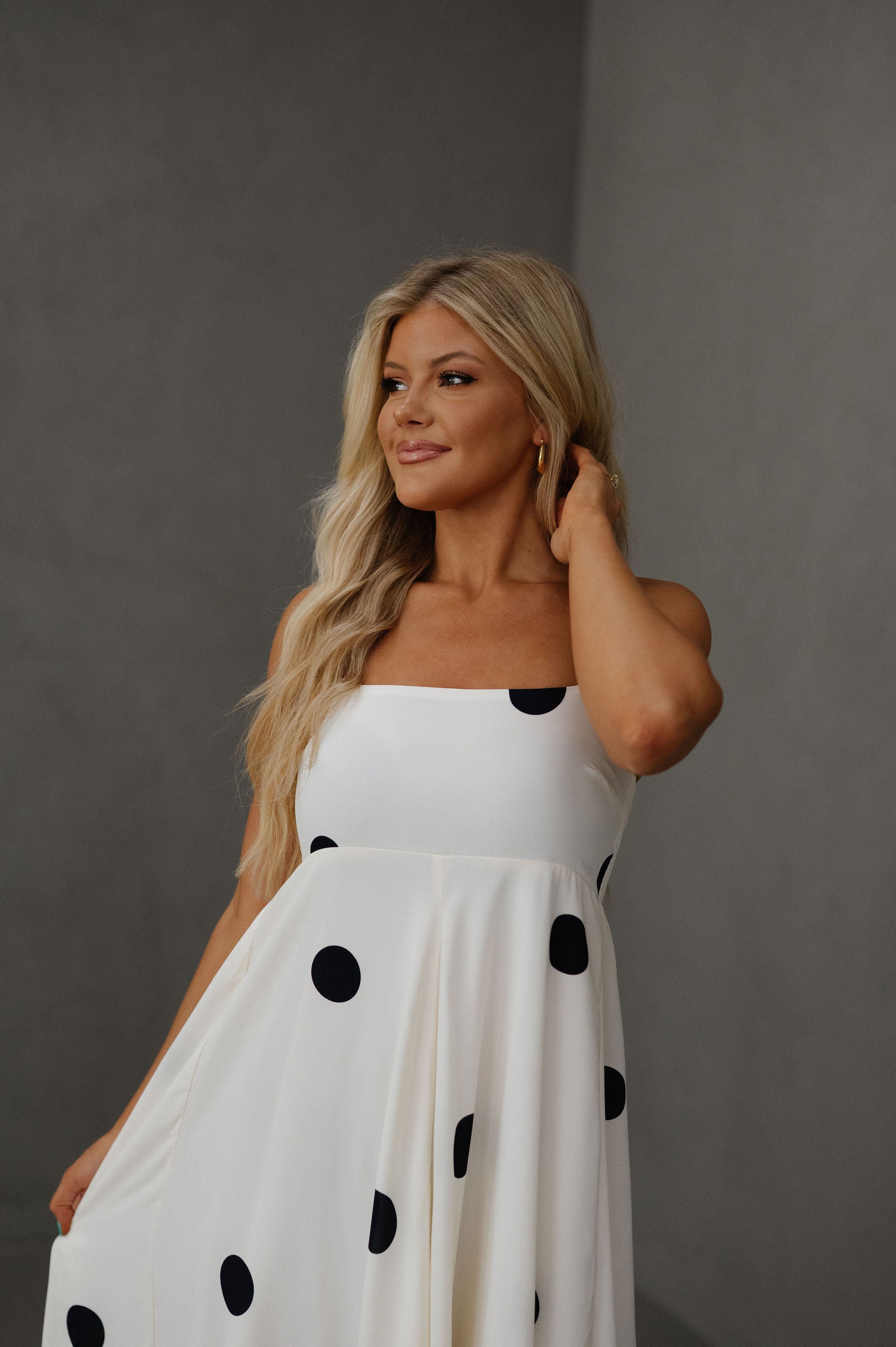 Frankie Polka Dot Dress-Cream/Black