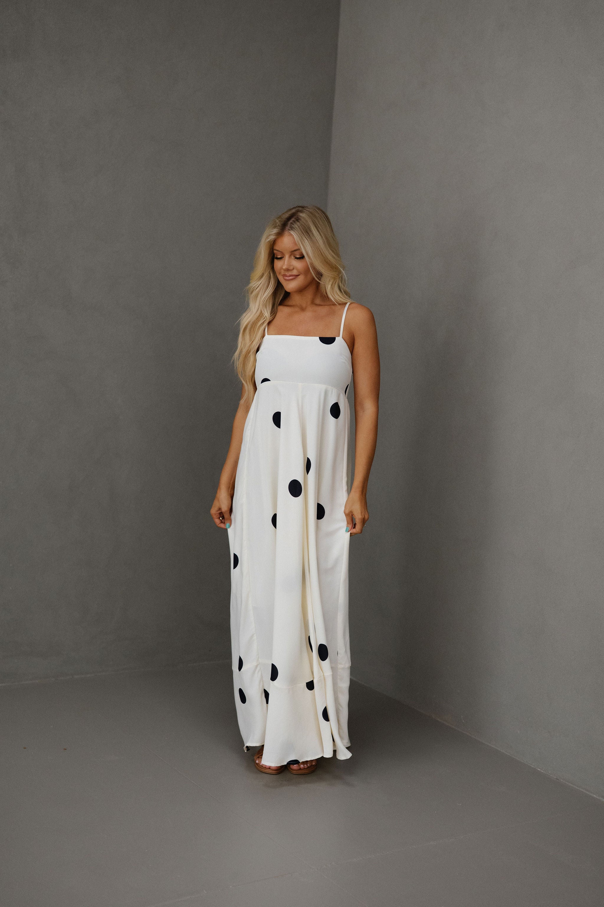 Frankie Polka Dot Dress-Cream/Black