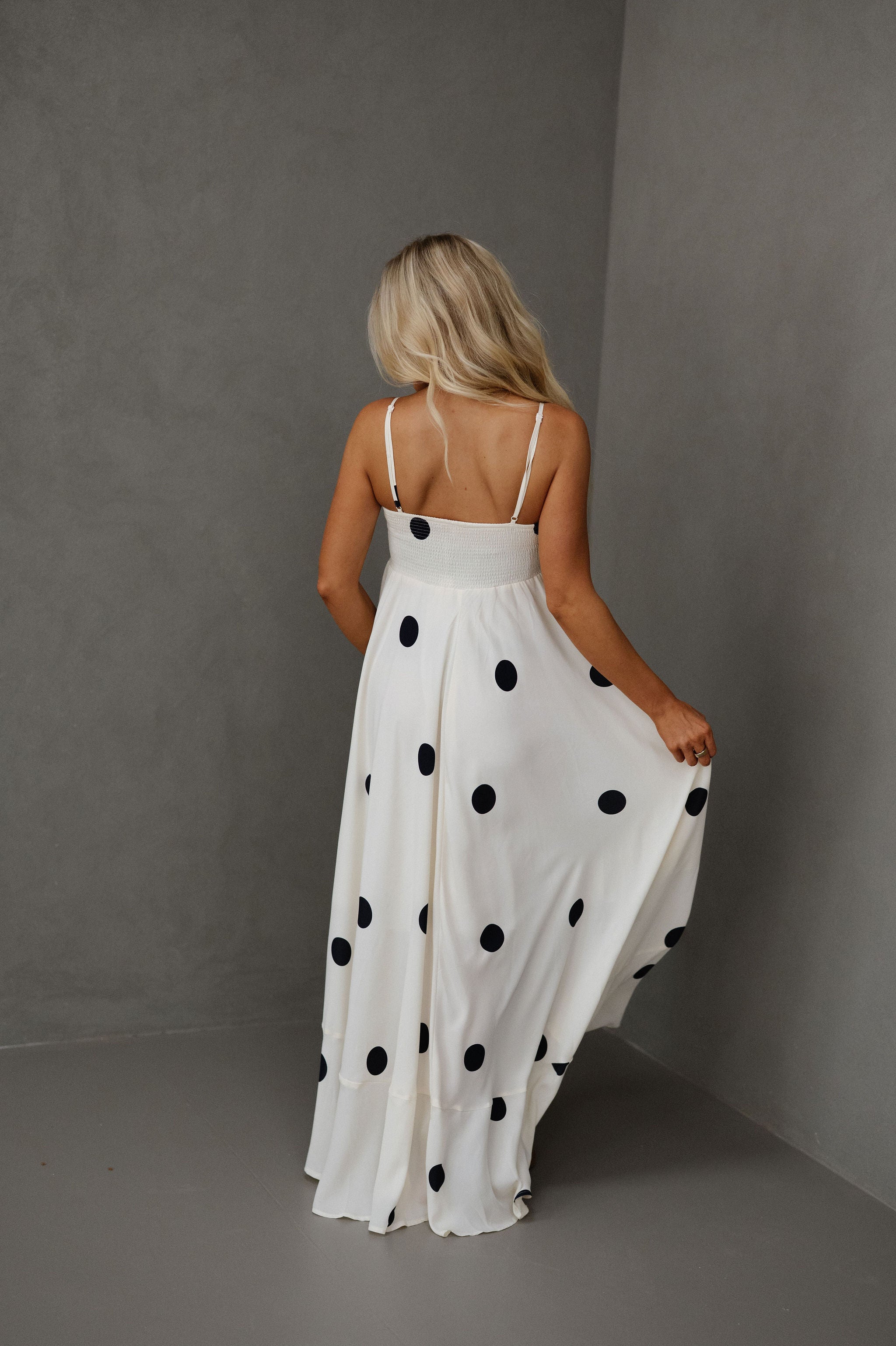 Frankie Polka Dot Dress-Cream/Black