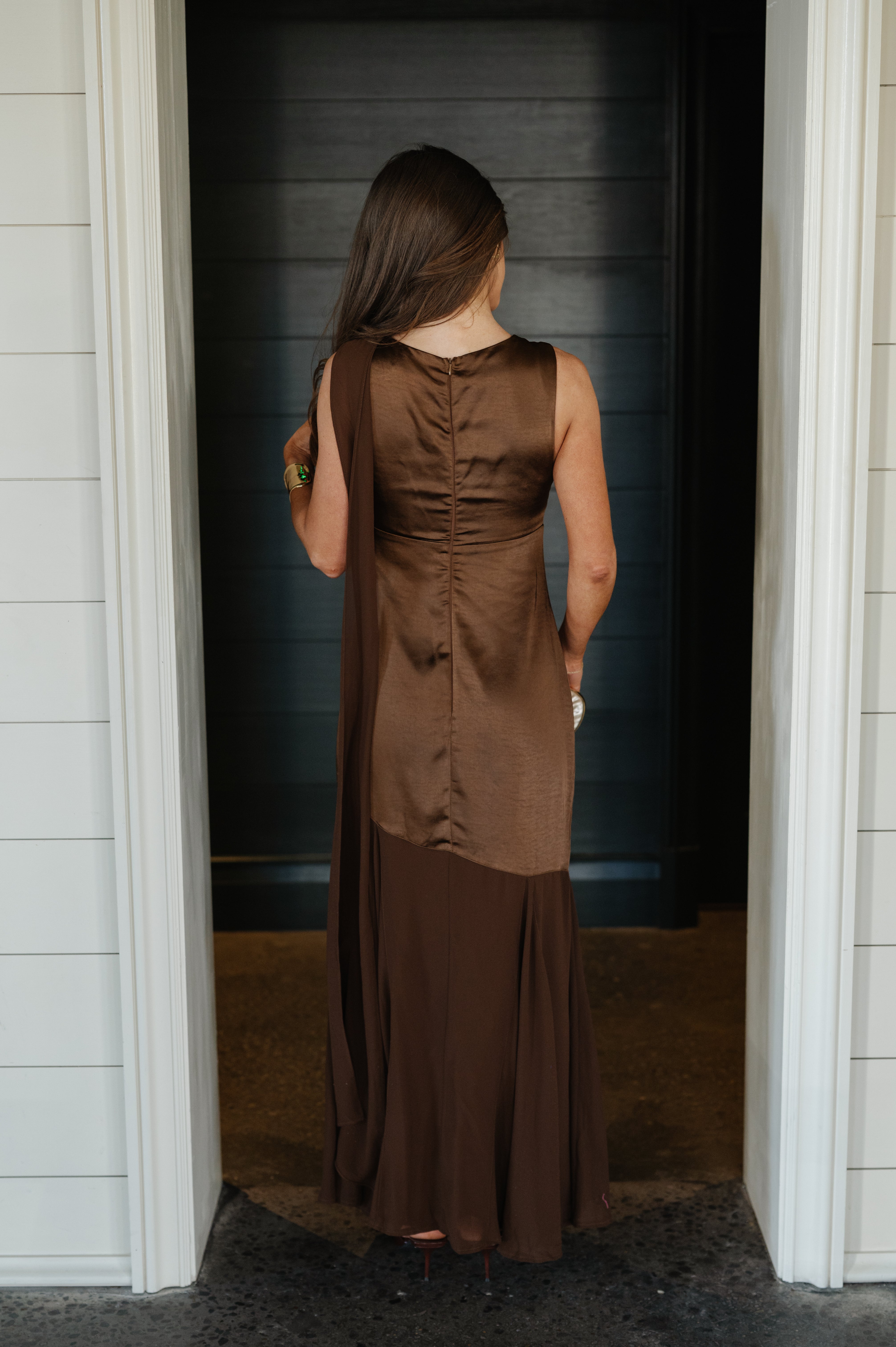 Francesca Maxi Dress-Chocolate