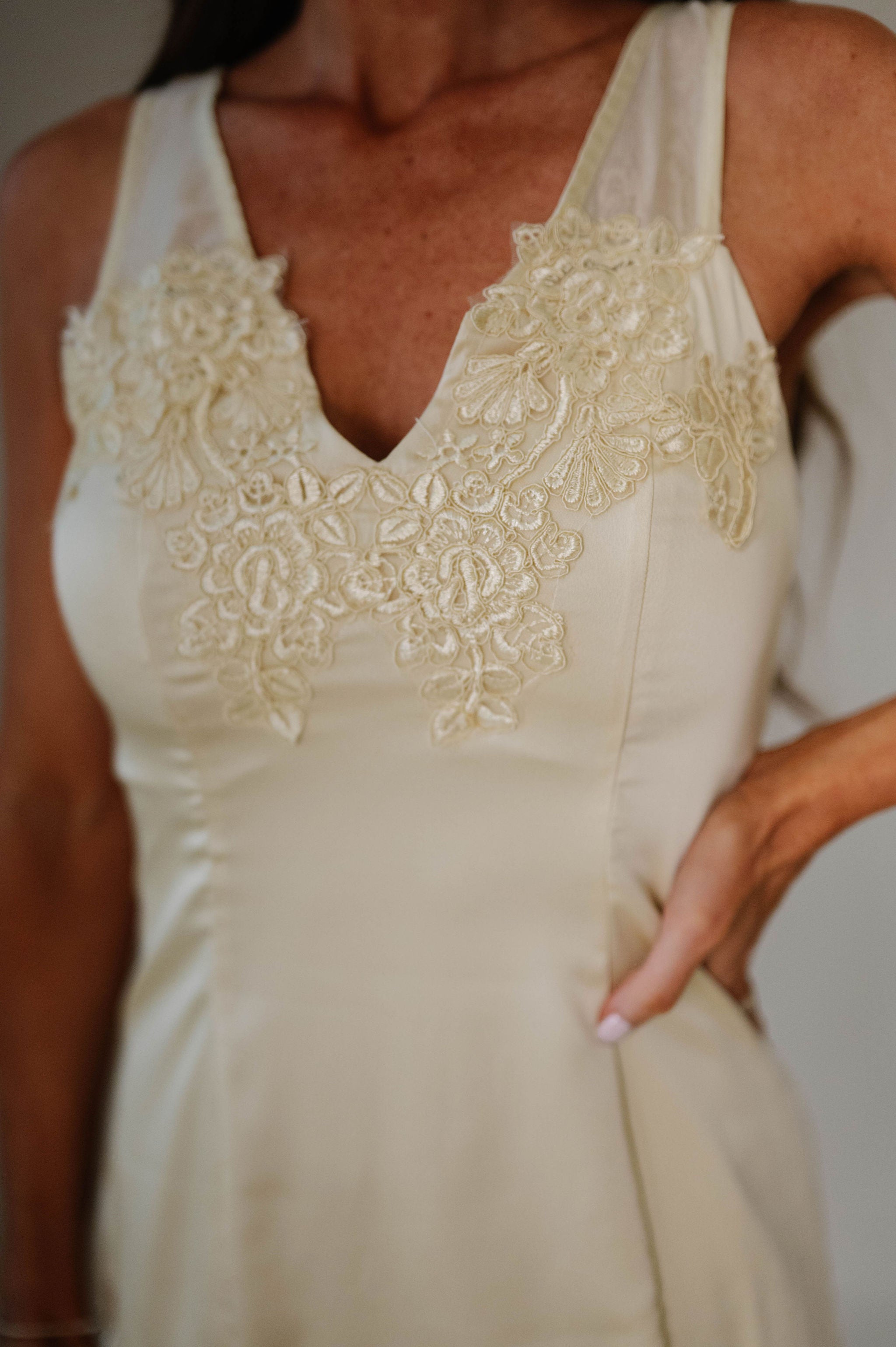 Lennon Lace Satin Mini Dress-Yellow