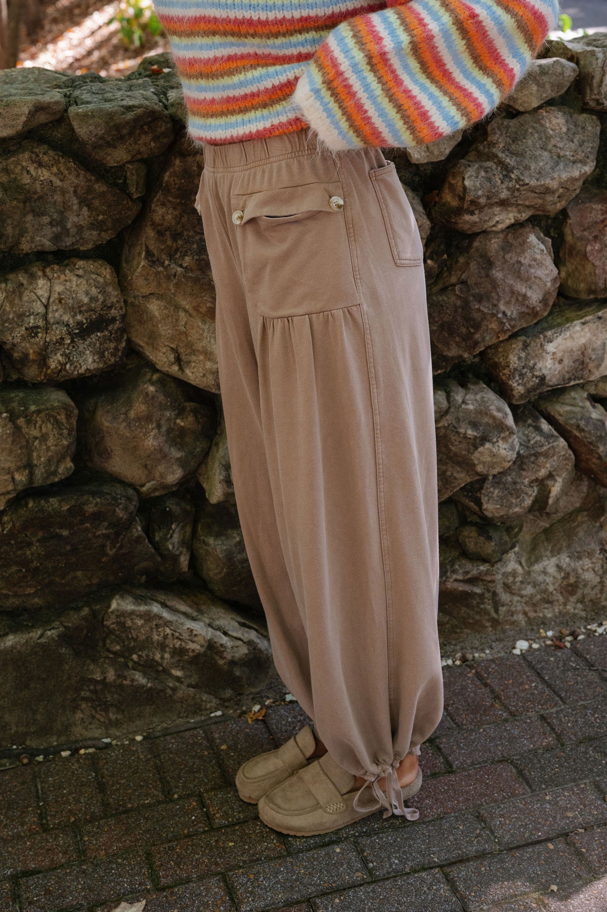 Darcy Wide Leg Cinch Pants-Golden Taupe