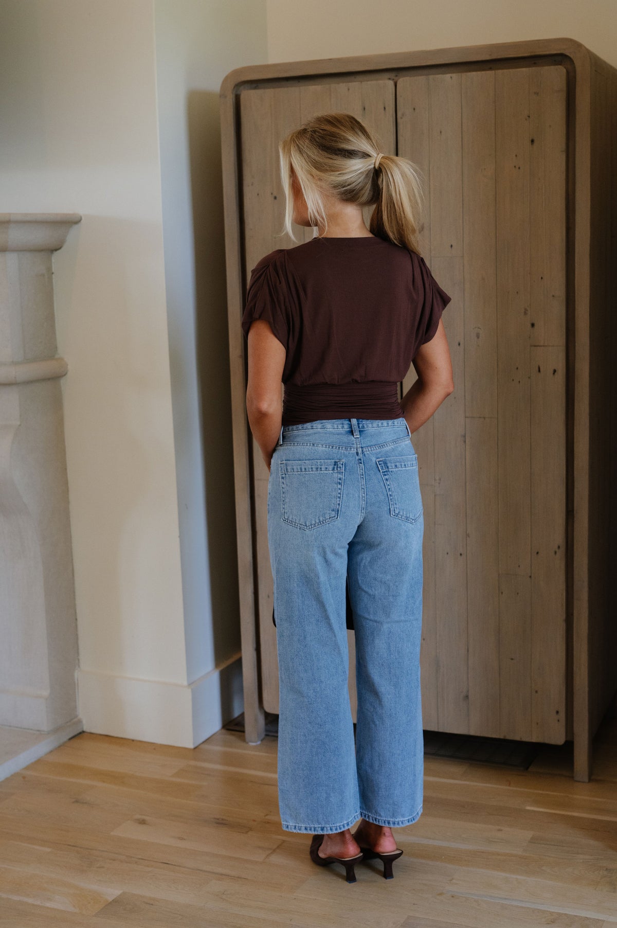 Jessie Cinched Top-Chocolate Brown