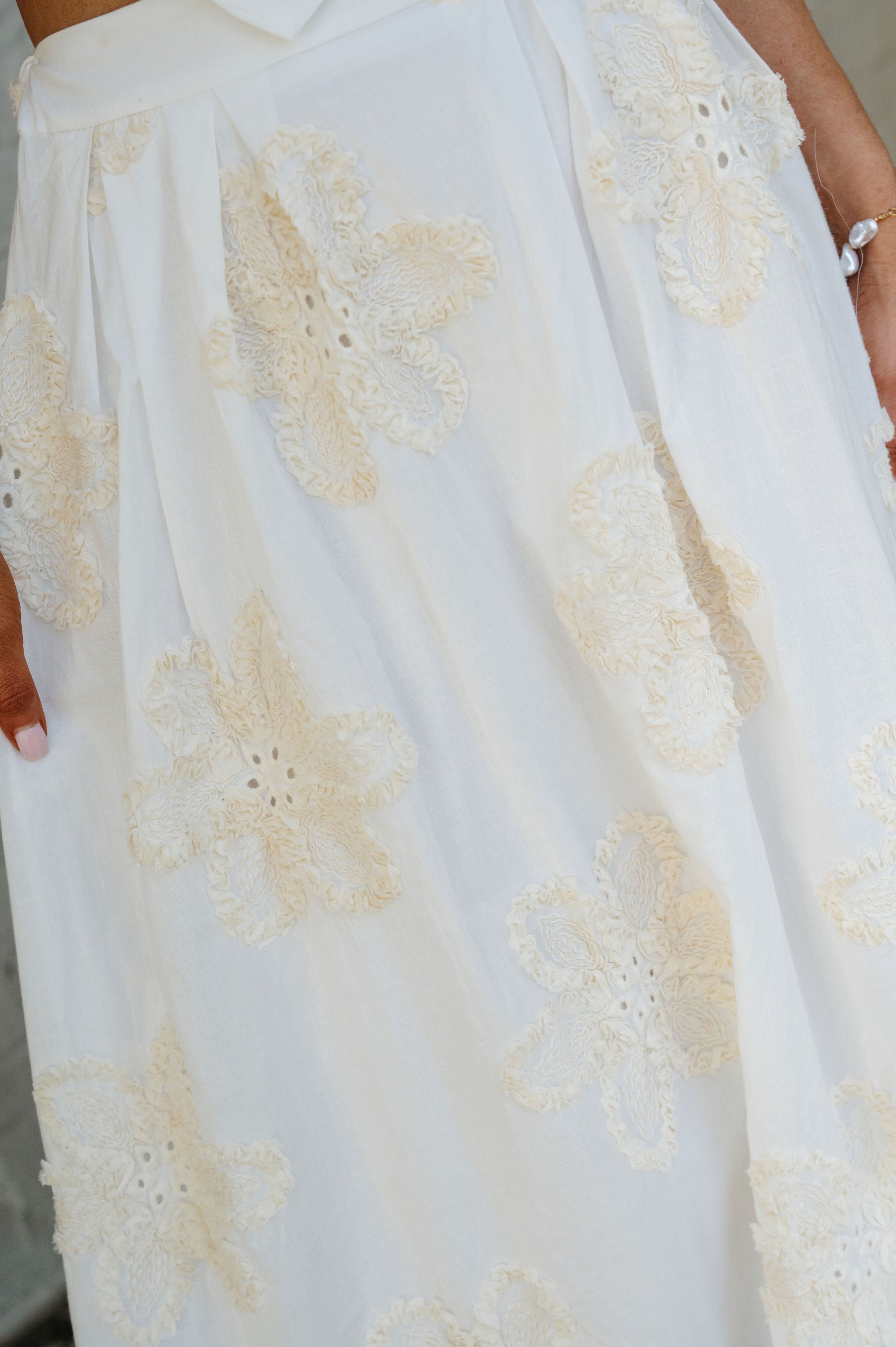 Bloom Skirt Set-White