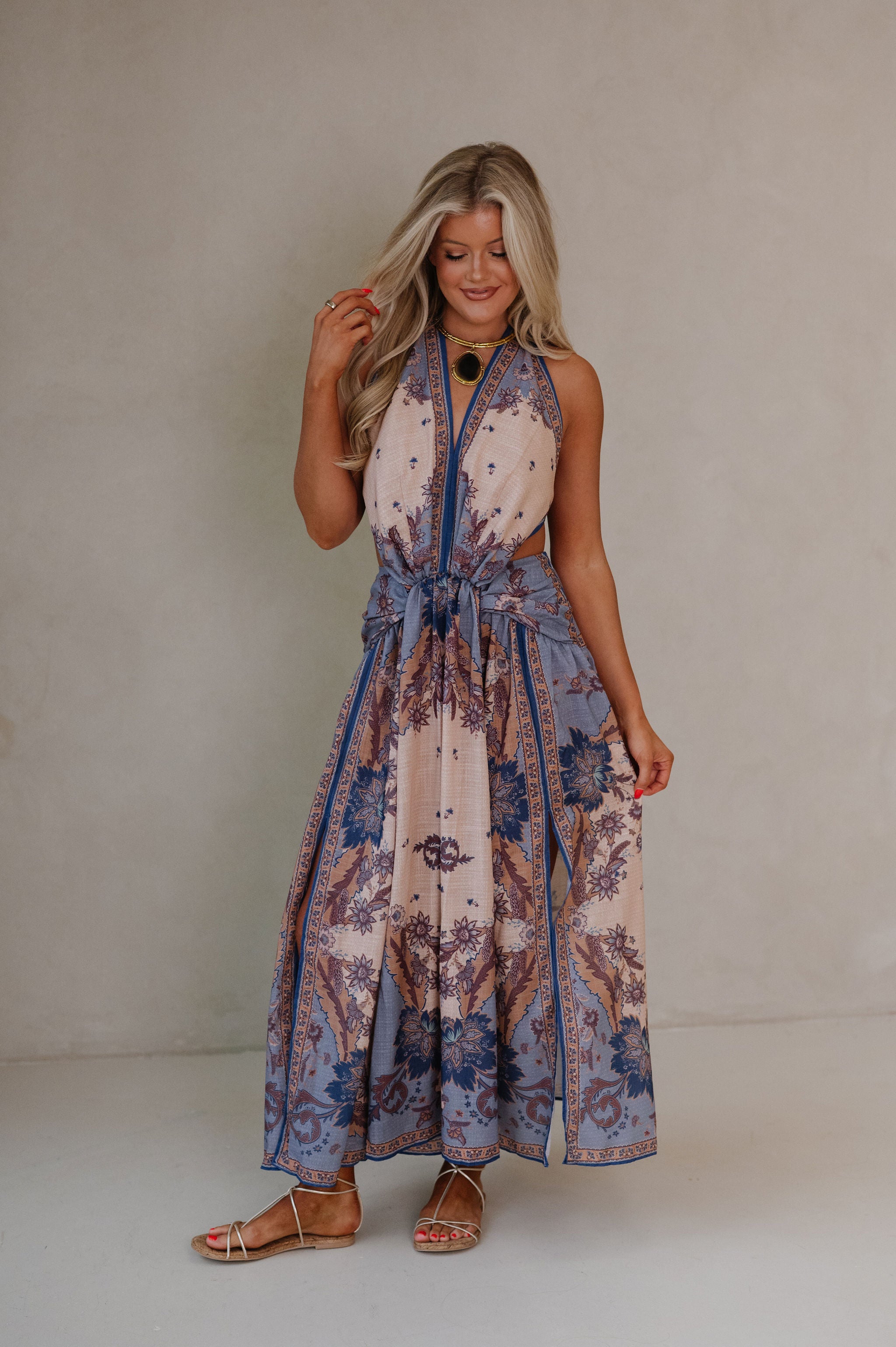 Tarsi Halter Dress-Multi