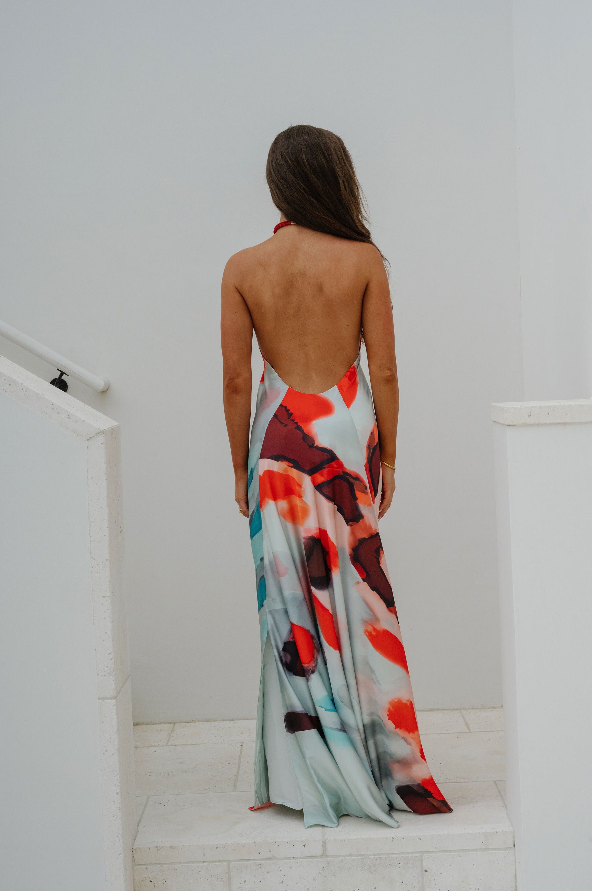 Sunset Halter Maxi Dress-Multi