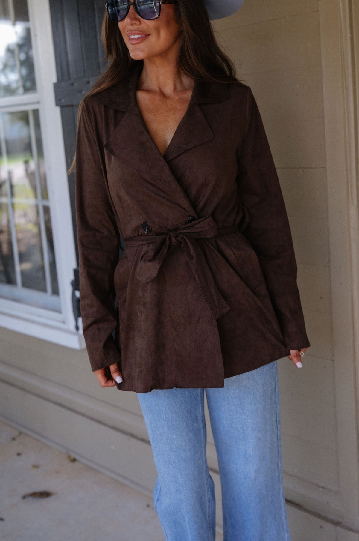 Lena Suede Jacket-Coffee