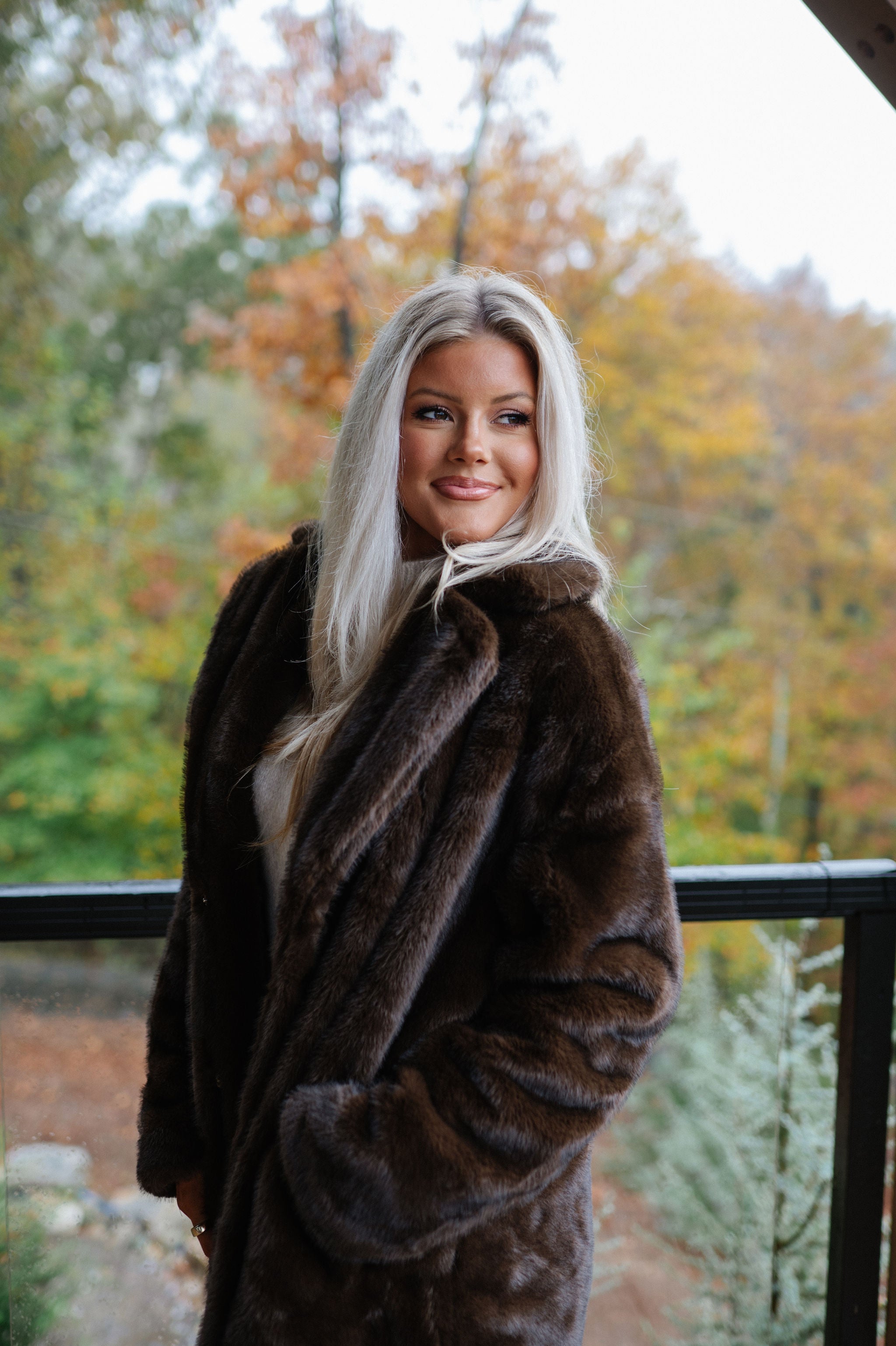 Frankie Maxi Fur Coat-Coffee