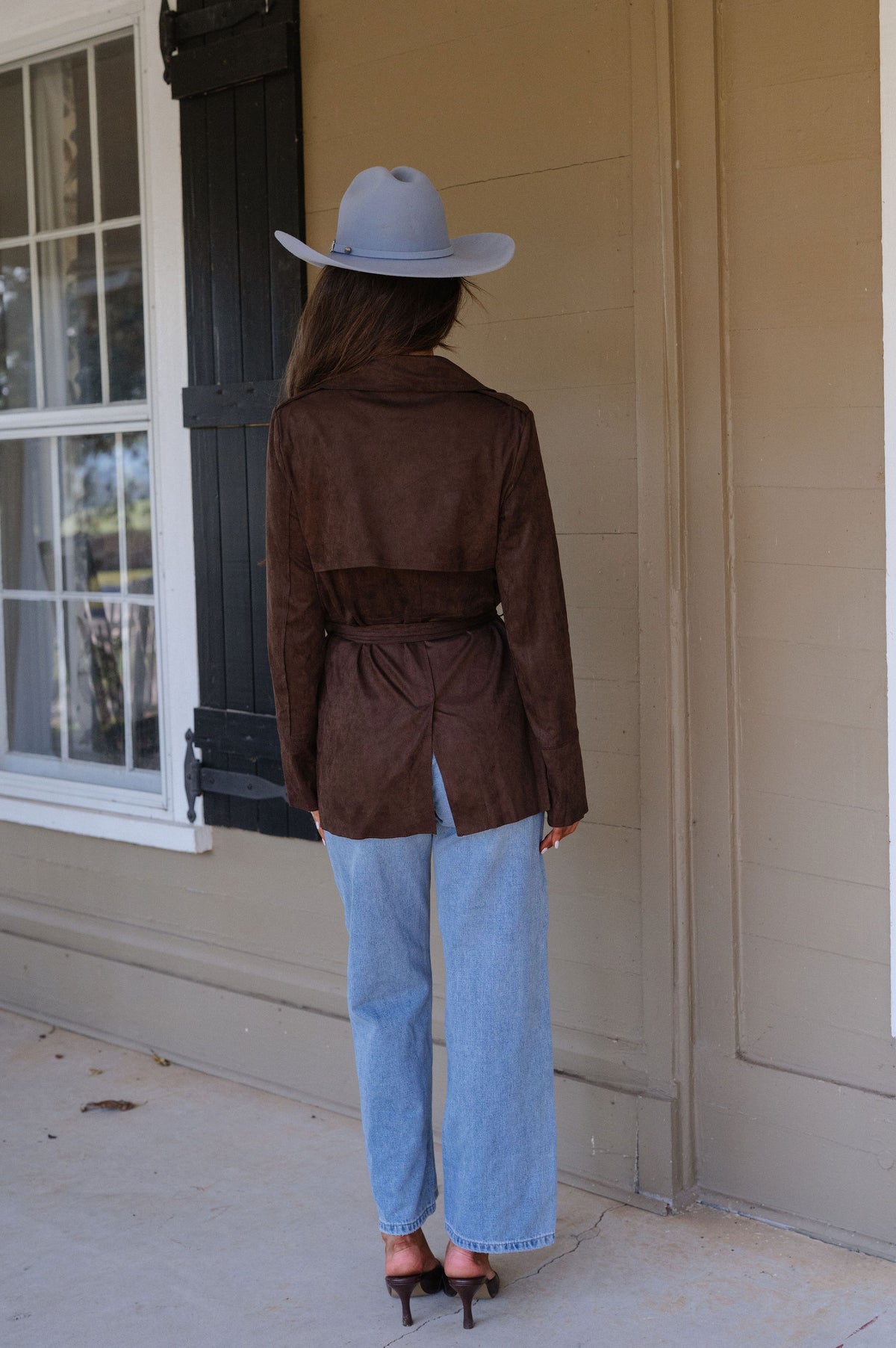 Lena Suede Jacket-Coffee