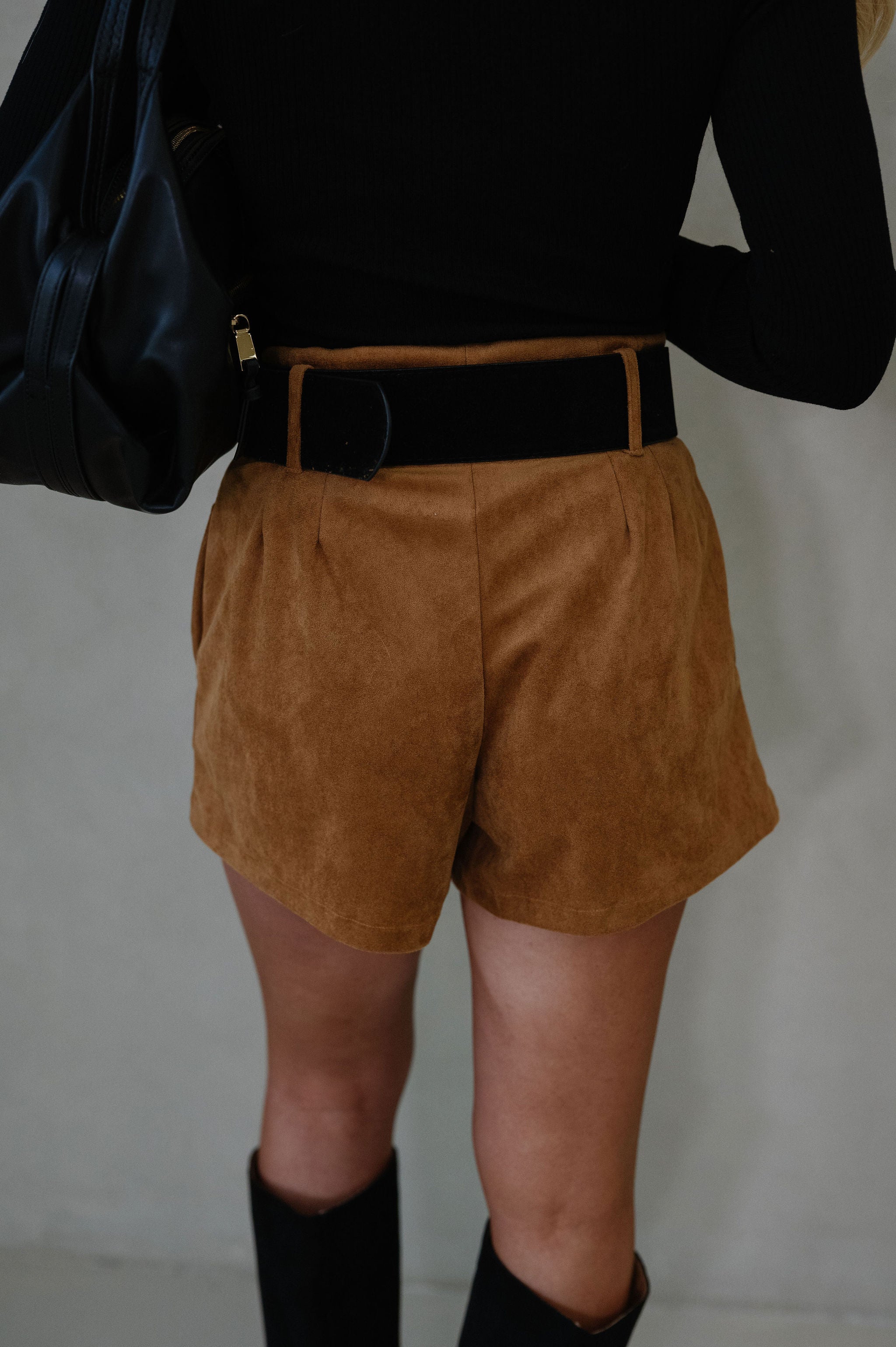Tanya Suede Shorts-Camel