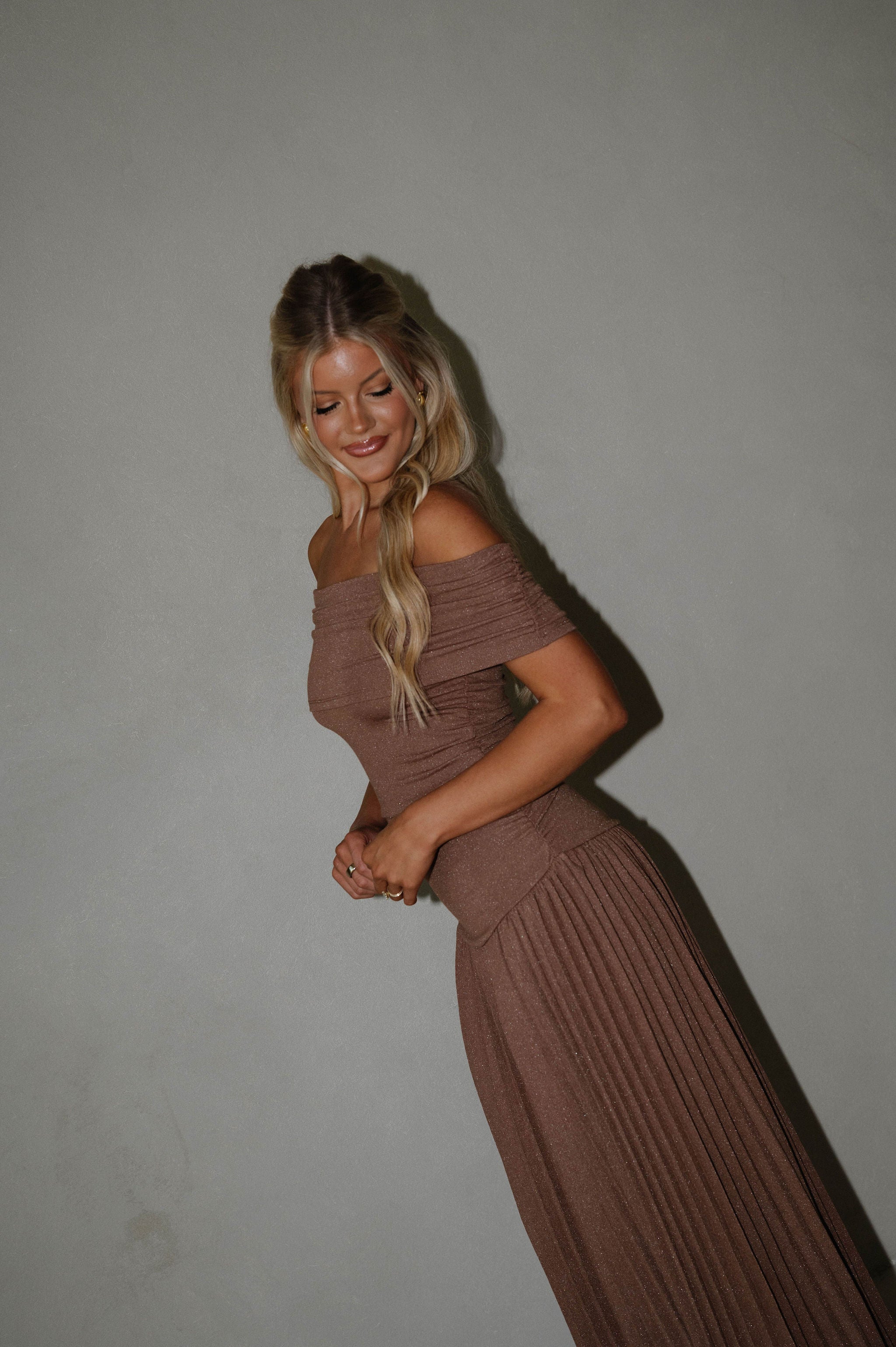 Elina Drop Dress-Brown