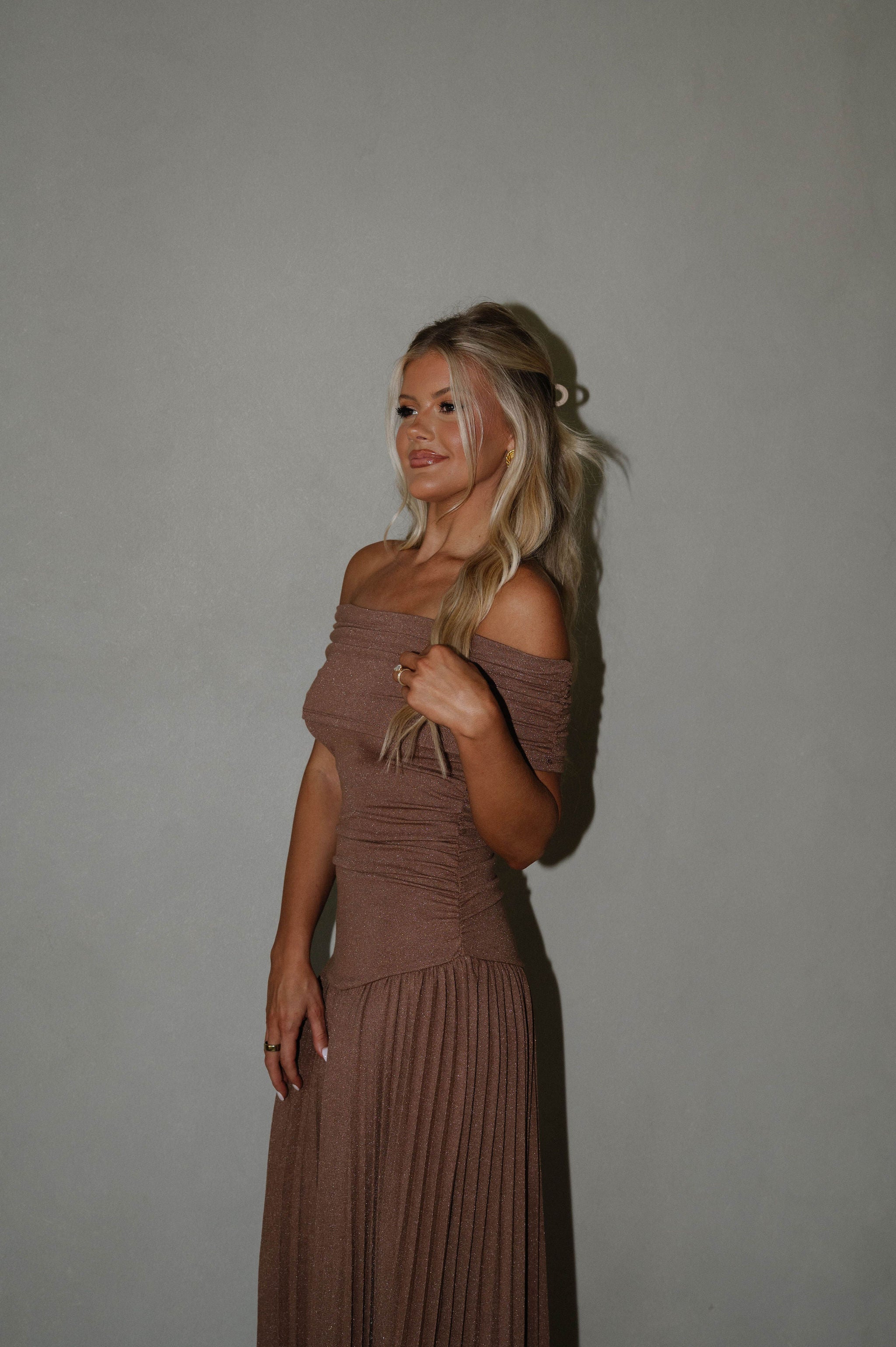 Elina Drop Dress-Brown