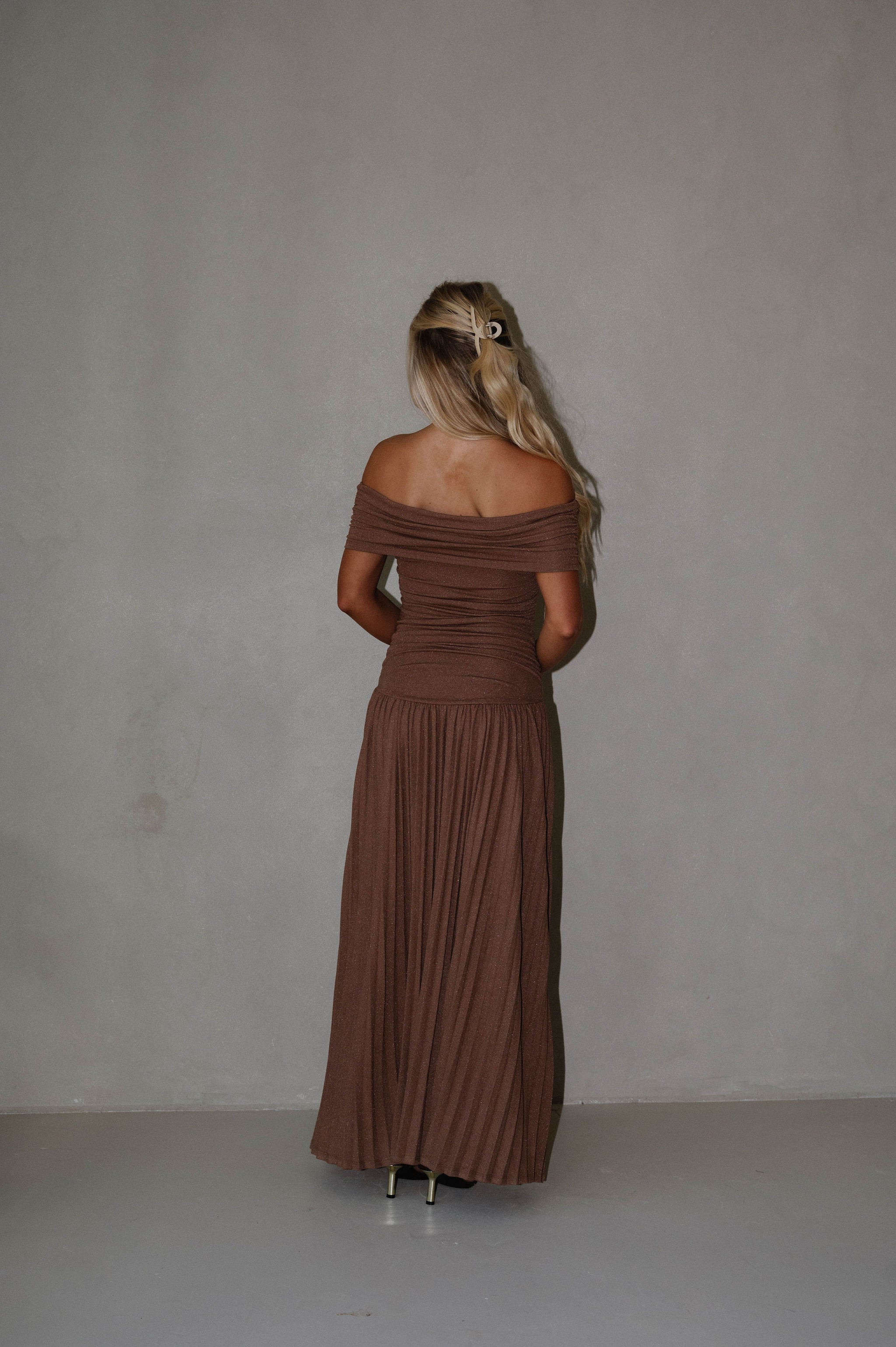 Elina Drop Dress-Brown