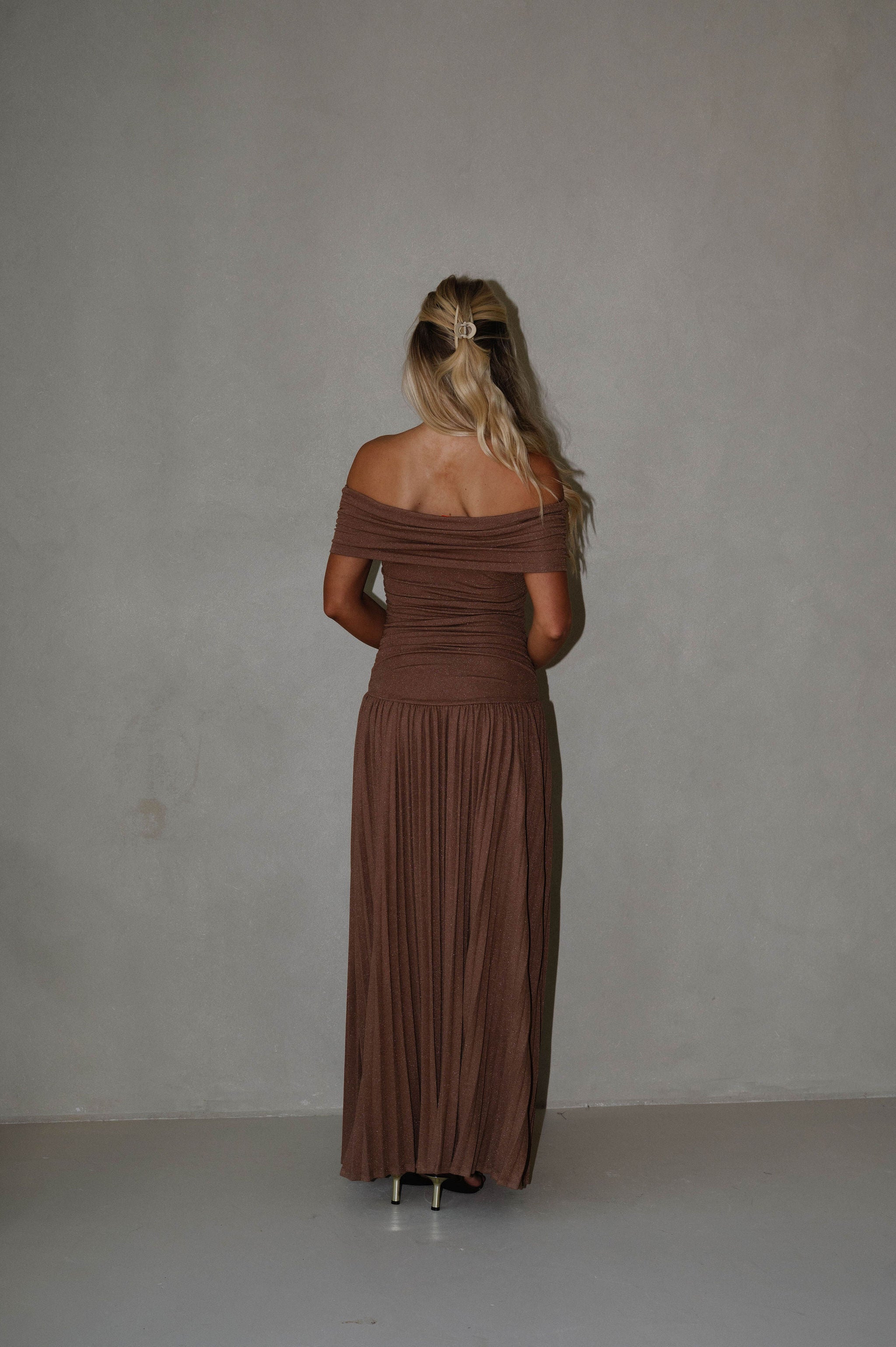 Elina Drop Dress-Brown