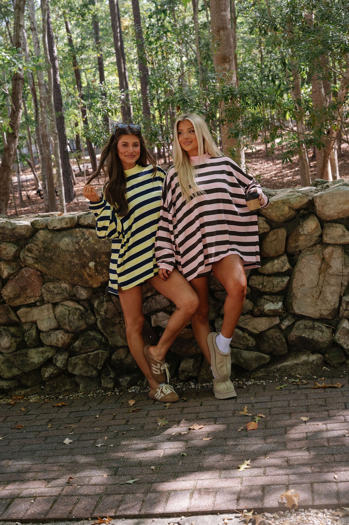 Brooklyn Striped Short Set-Pink