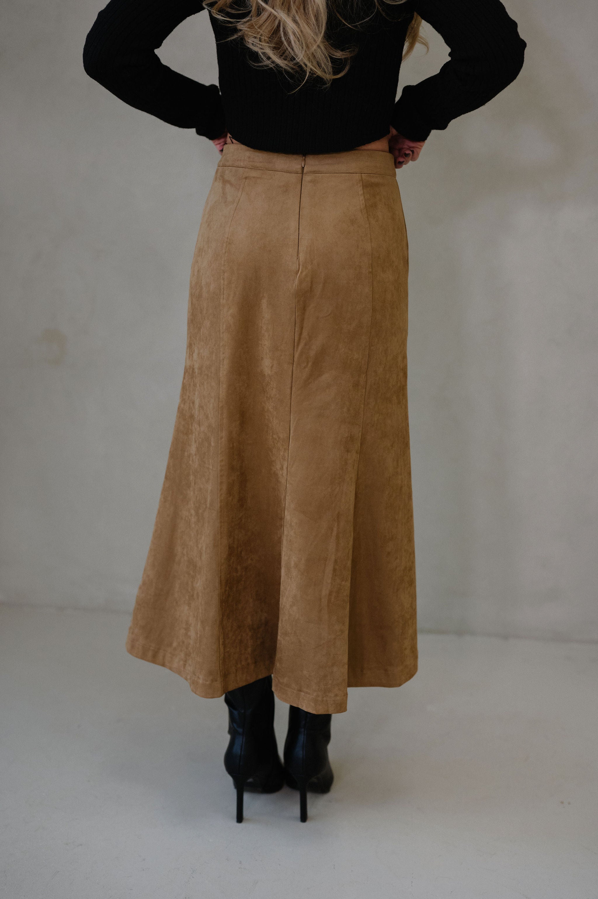 Pressley Midi Skirt-Tan