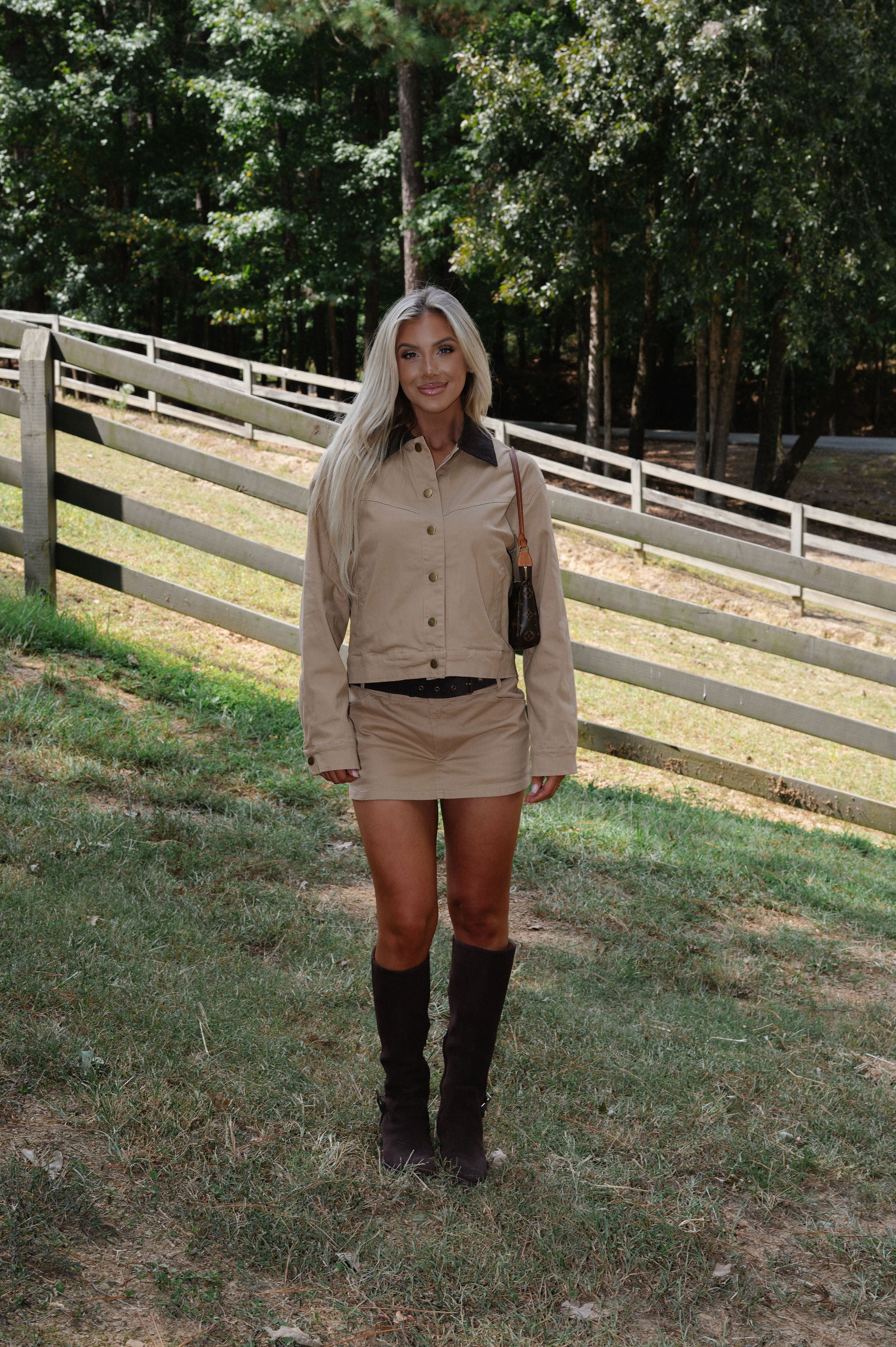 Corduroy Collared Bomber Jacket-Taupe/Chocolate