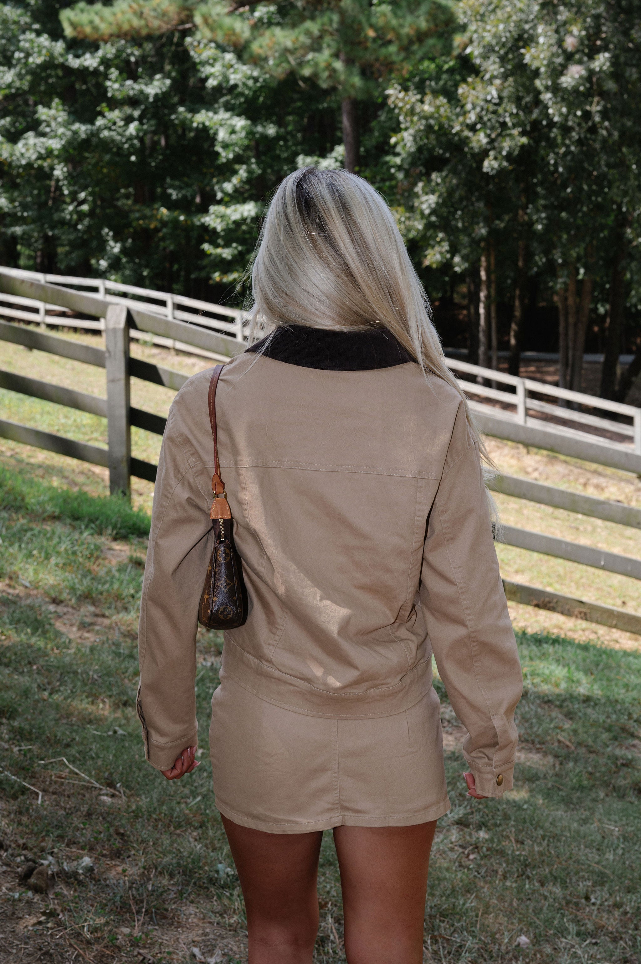 Corduroy Collared Bomber Jacket-Taupe/Chocolate