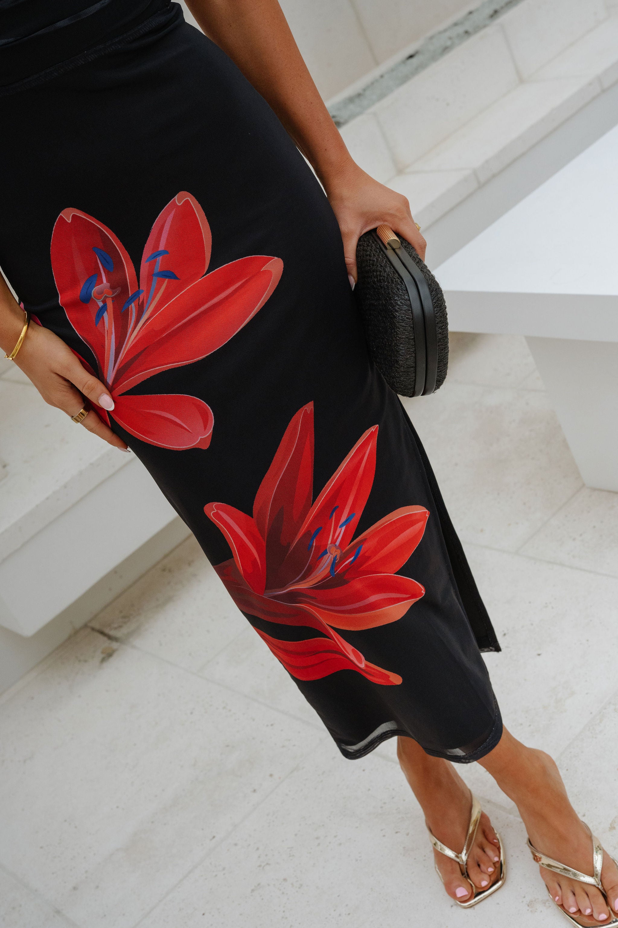 Farrah Midi Dress-Black