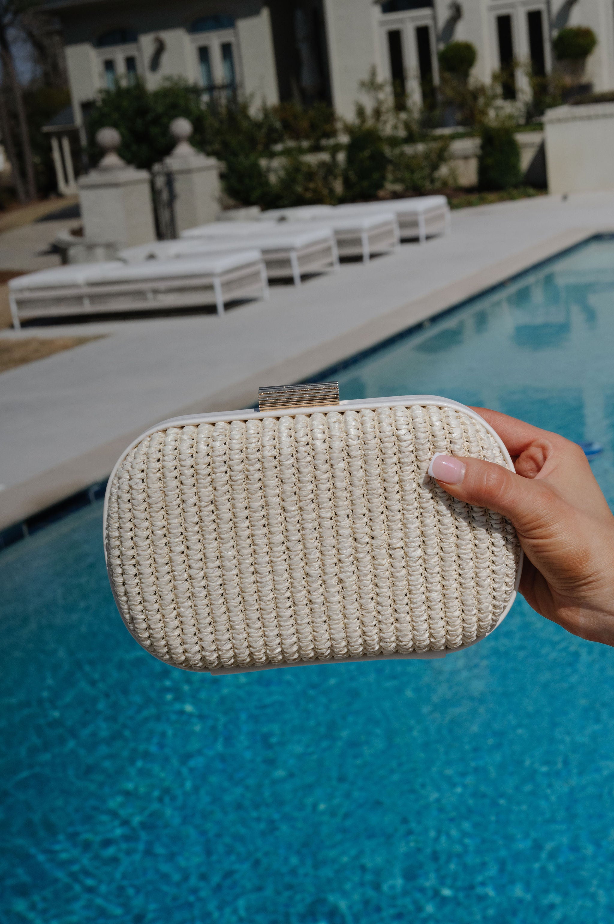 Alix Straw Clutch-Ivory