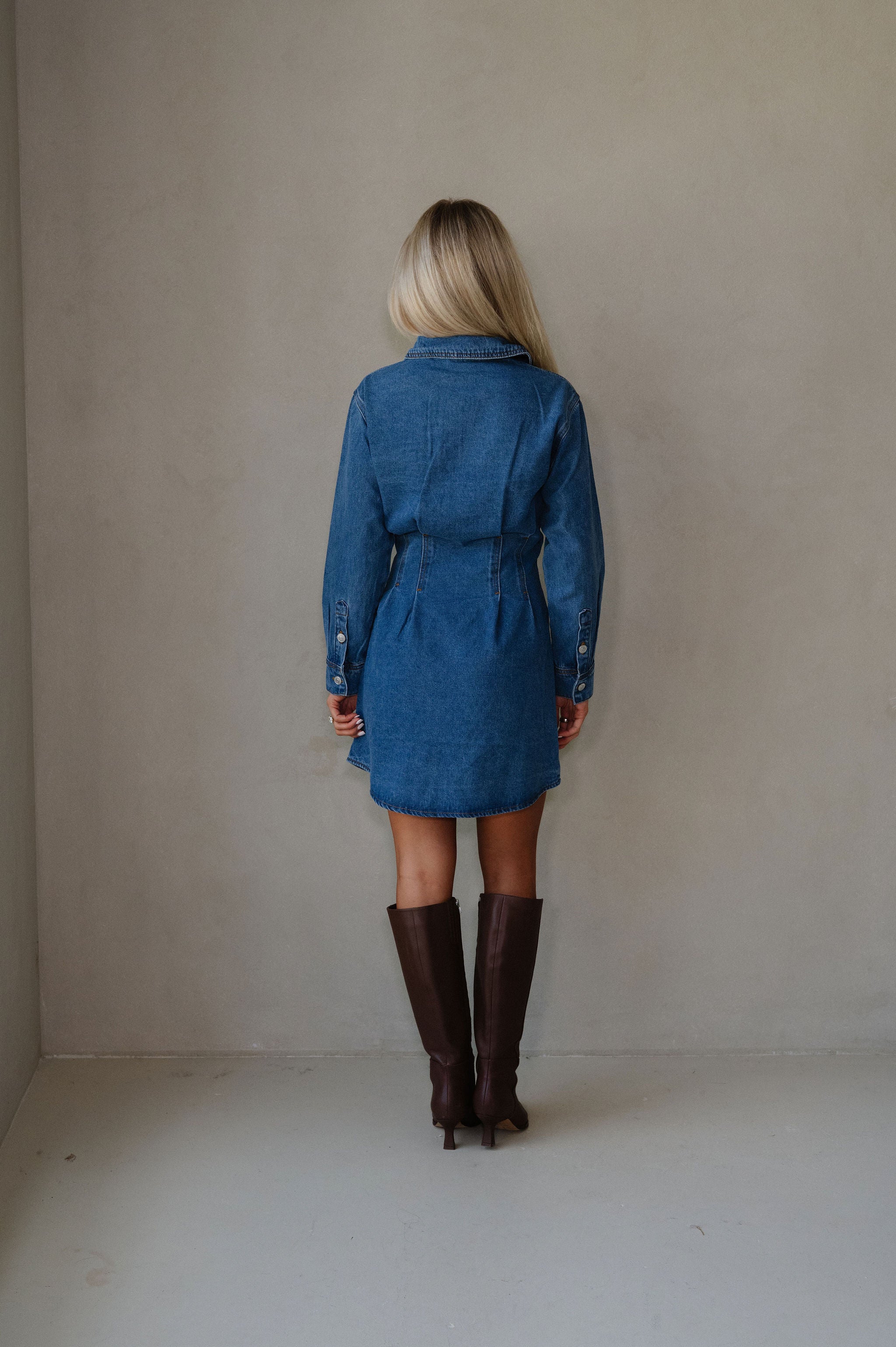 Zae Mini Dress-Denim Blue