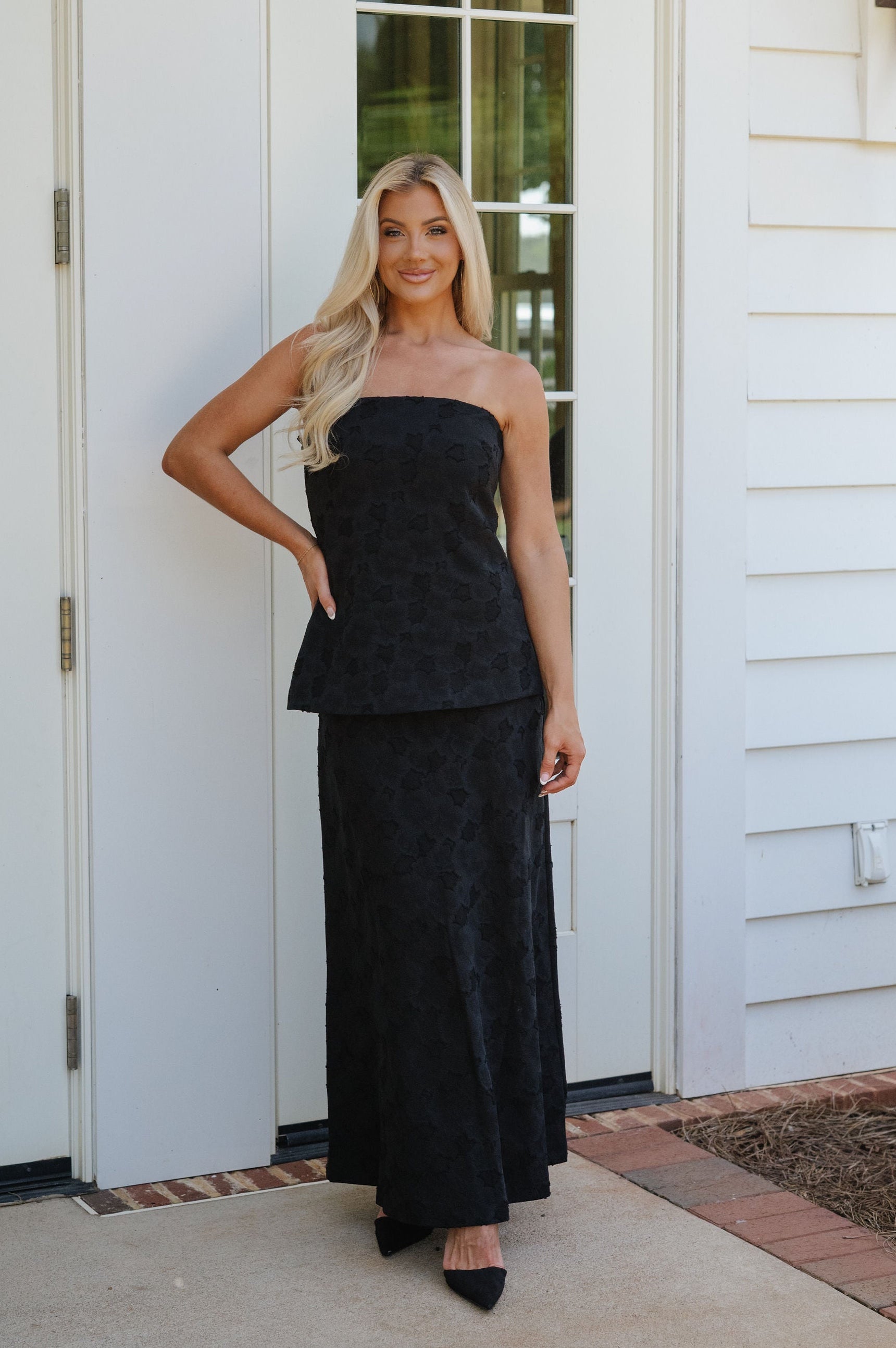 Harrison Strapless Maxi Dress-Black