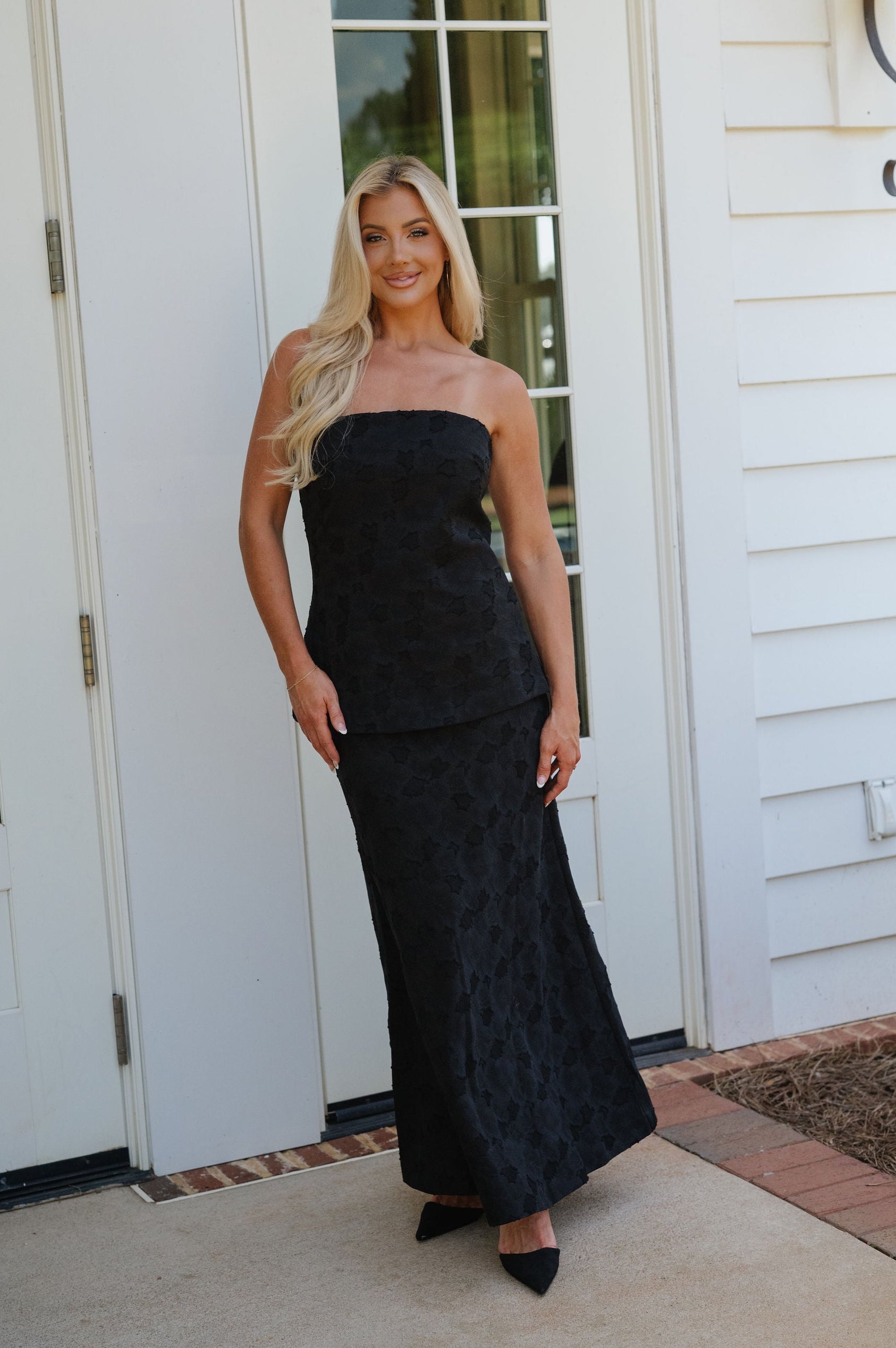Harrison Strapless Maxi Dress-Black