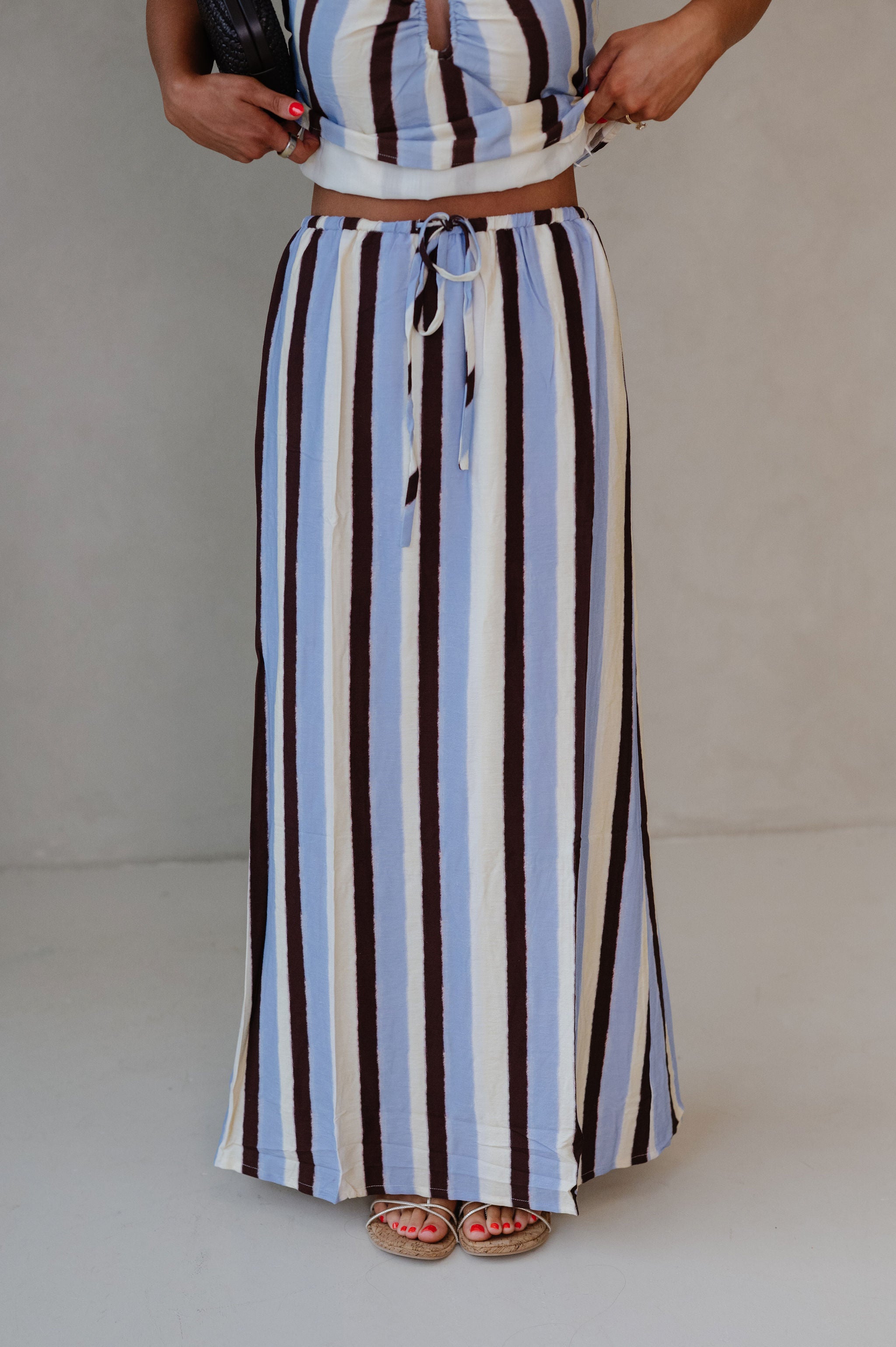 Mia Striped Set-Blue Multi