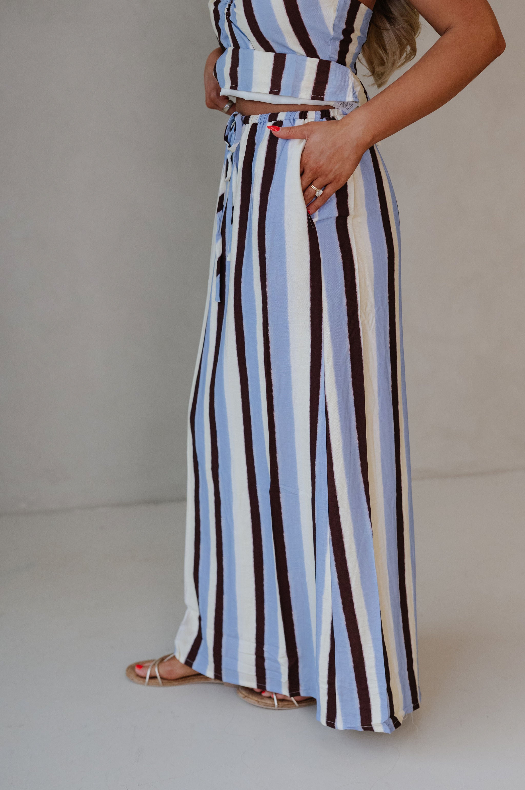 Mia Striped Set-Blue Multi