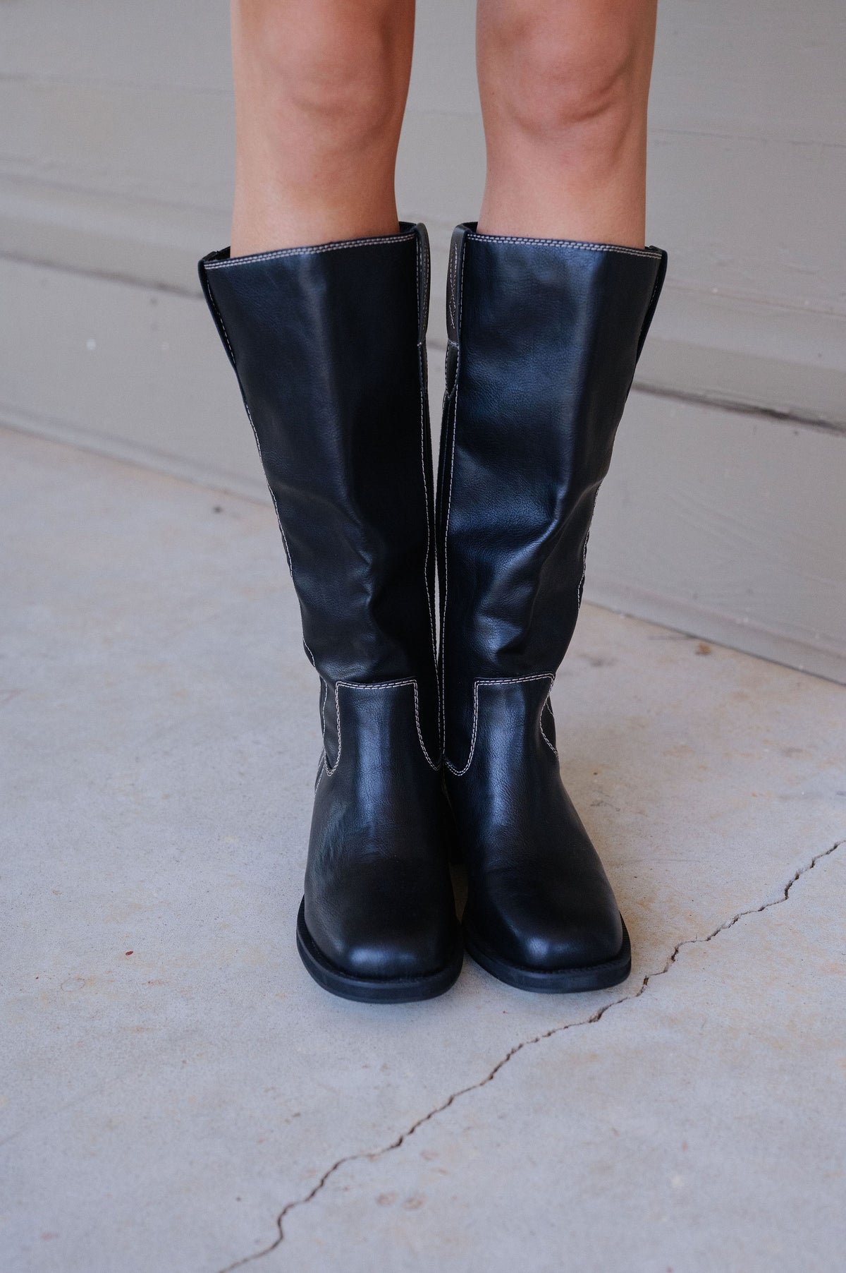 Mills Knee High Boots-Black