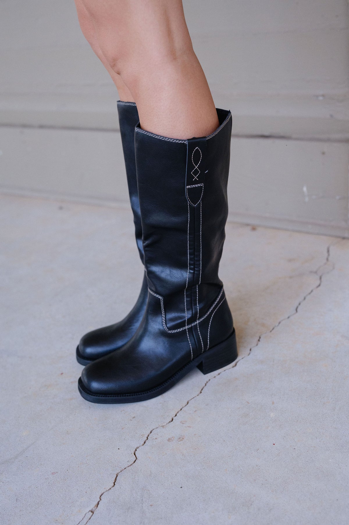 Mills Knee High Boots-Black