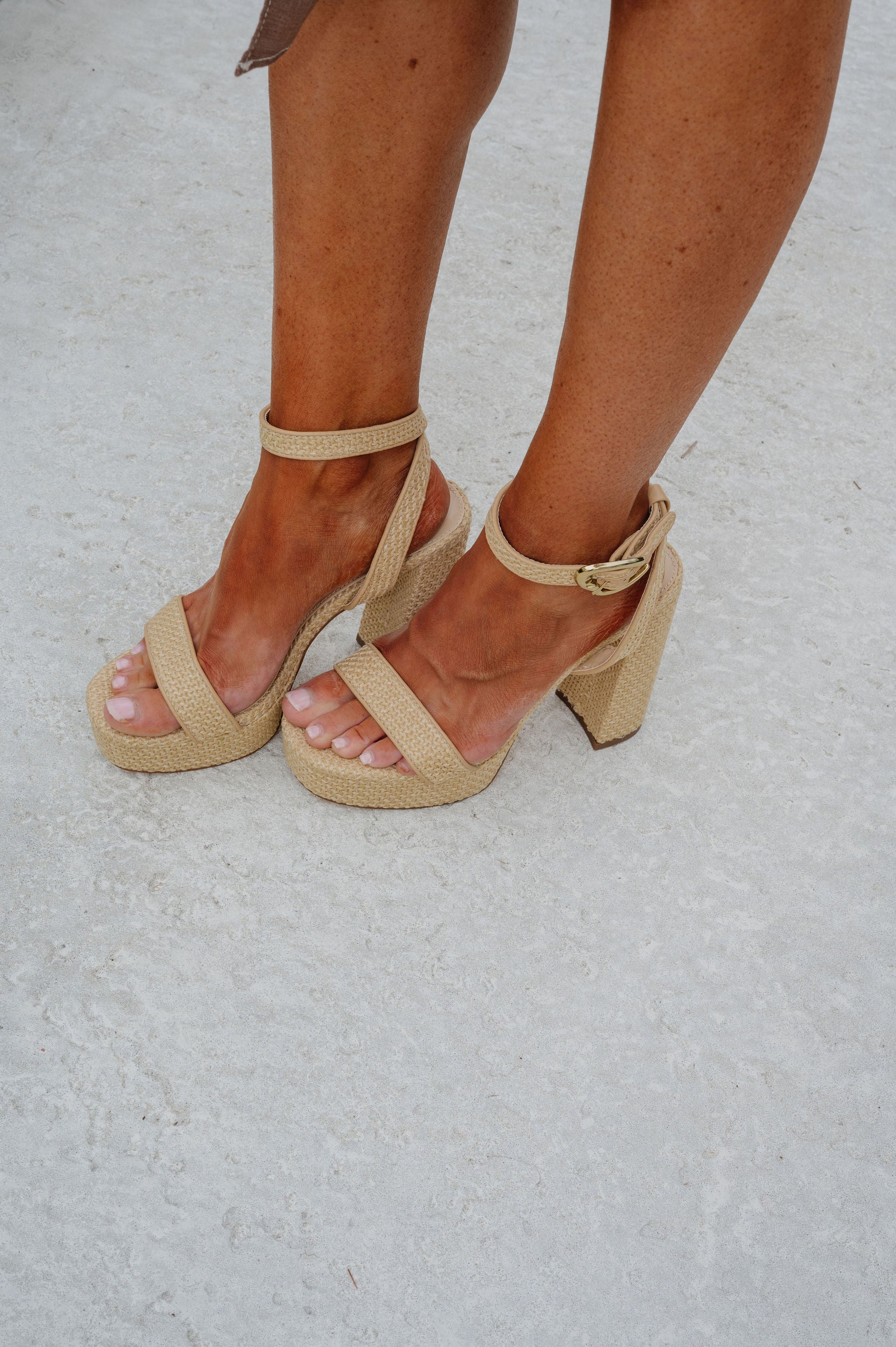 Feliza Rafia Heel-Natural