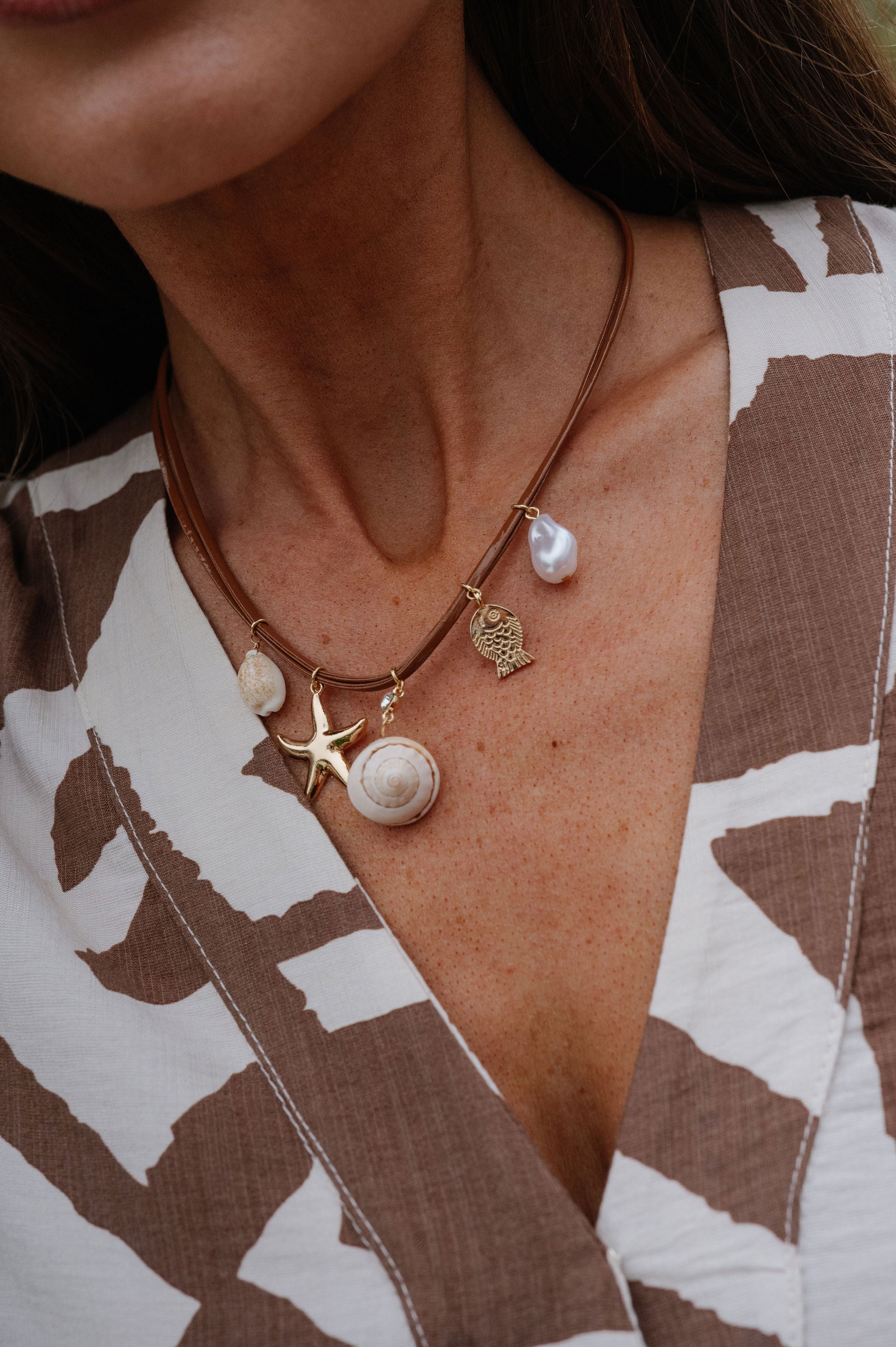 Golden Tides Charm Cord Necklace