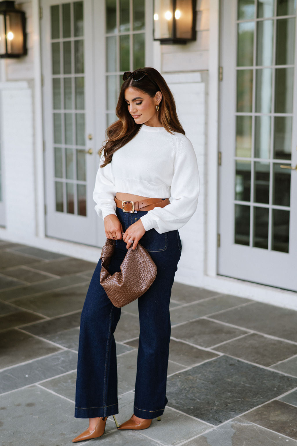 DOORBUSTER// Austin Cropped Sweater-Off White