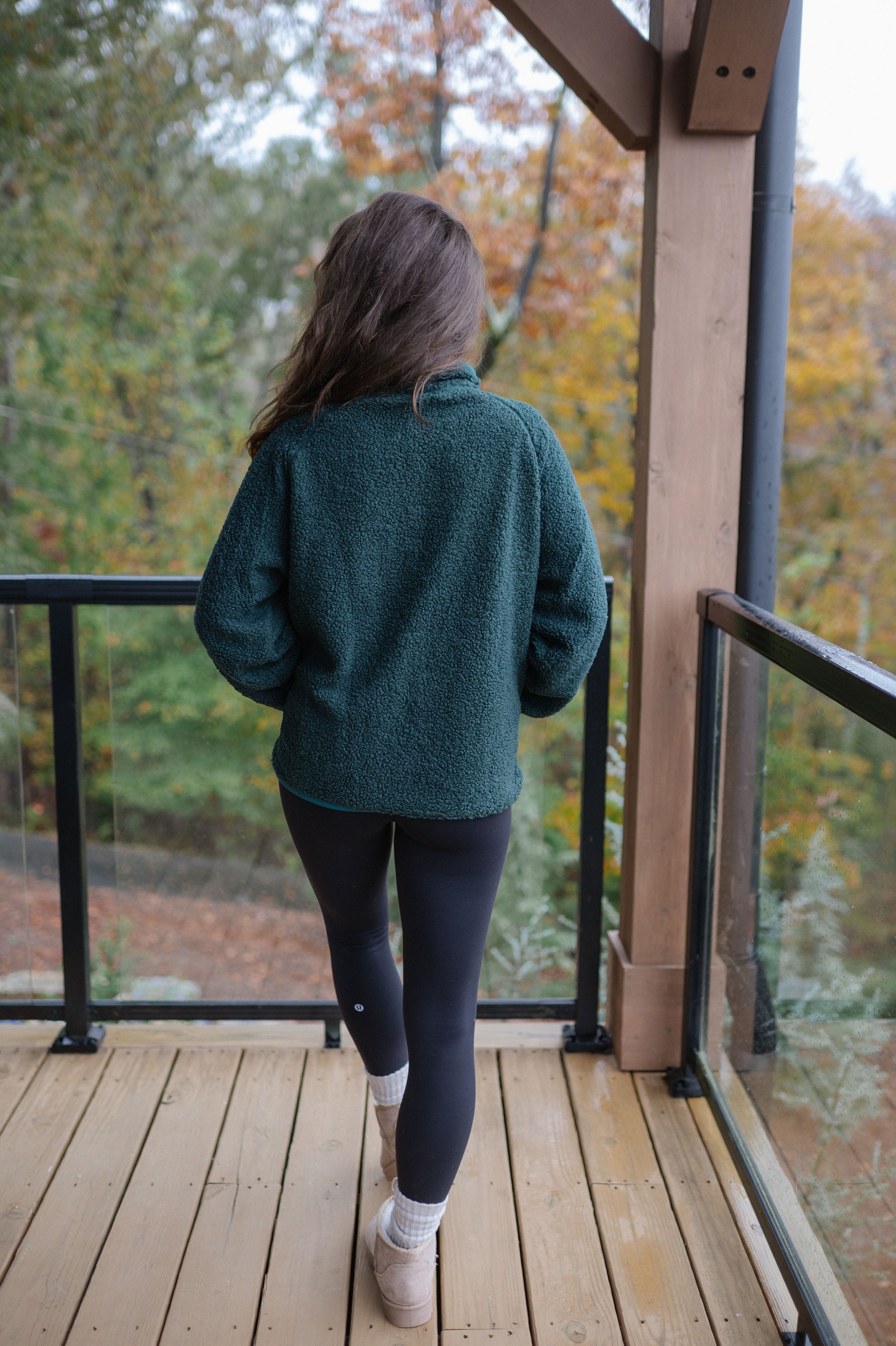 Raglan Sherpa Jacket-Green