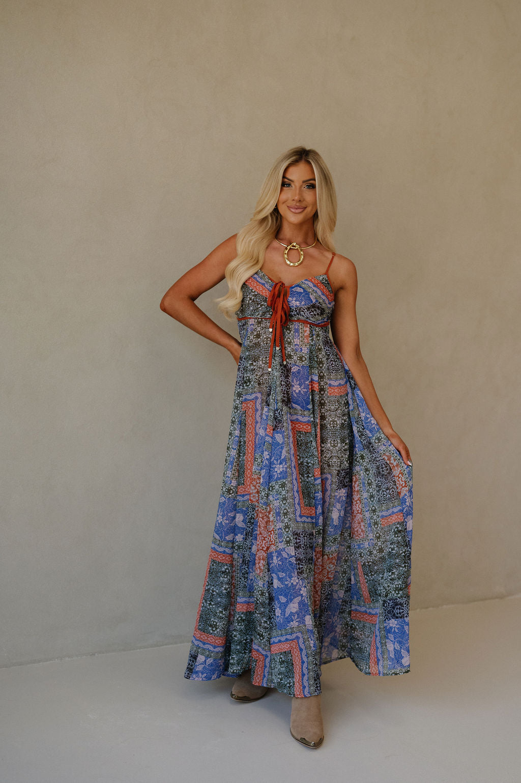 Asher Dress-Blue Multi