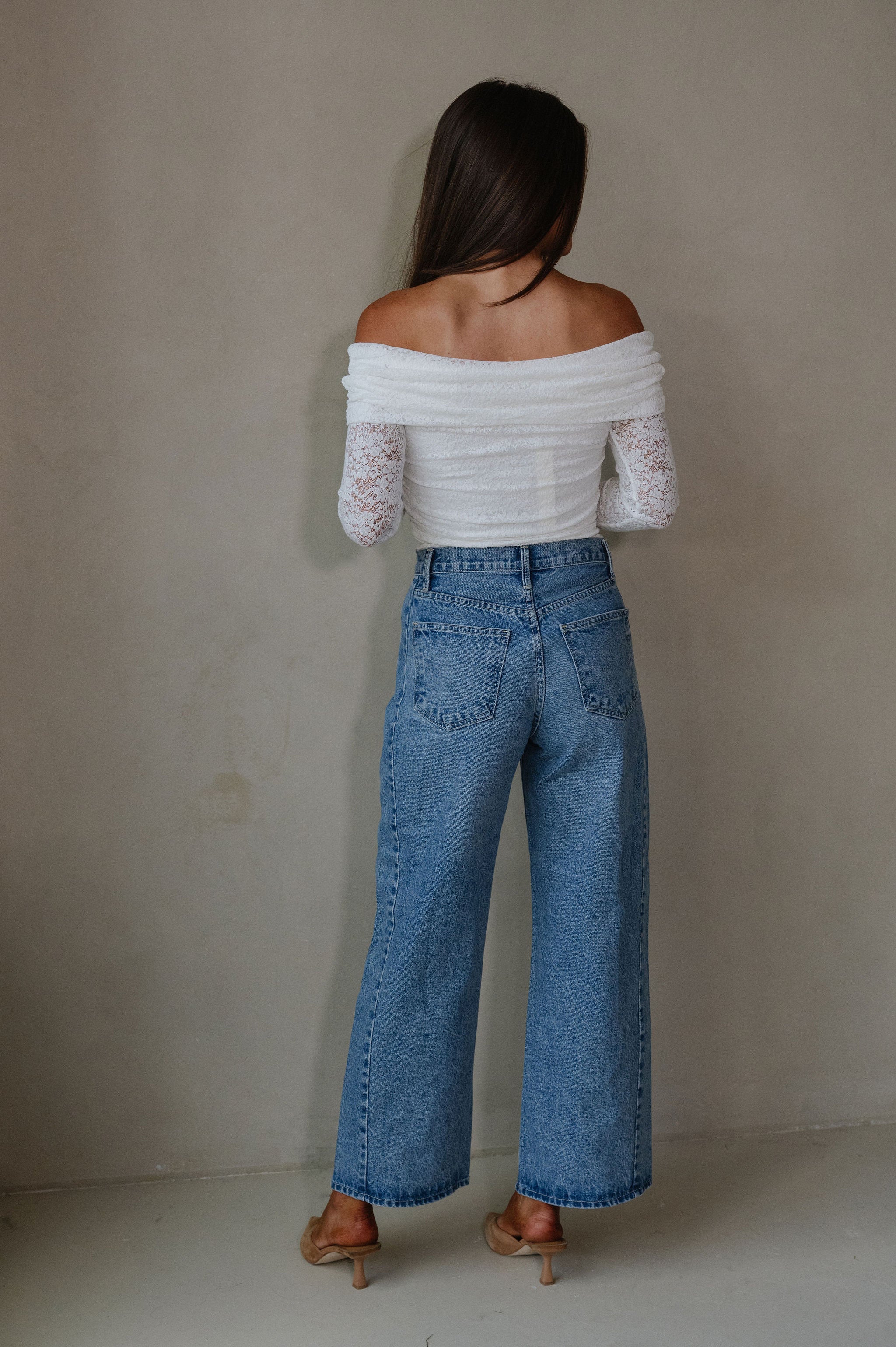 OTS Lace Top-White
