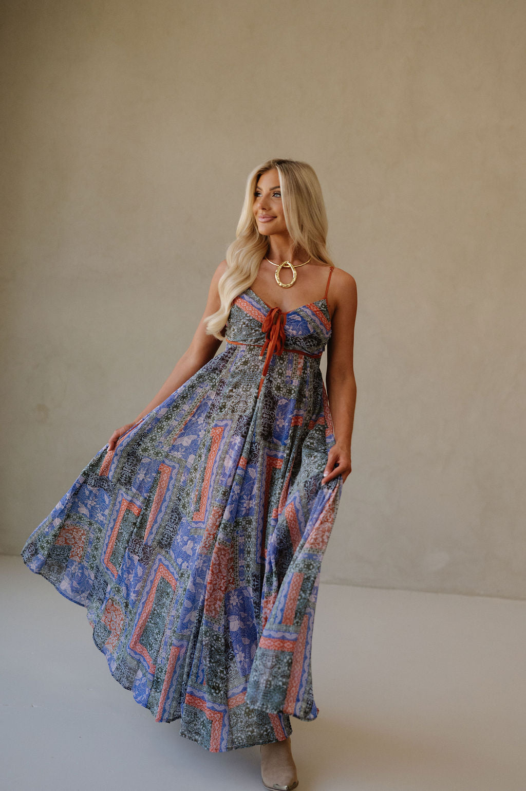 Asher Dress-Blue Multi