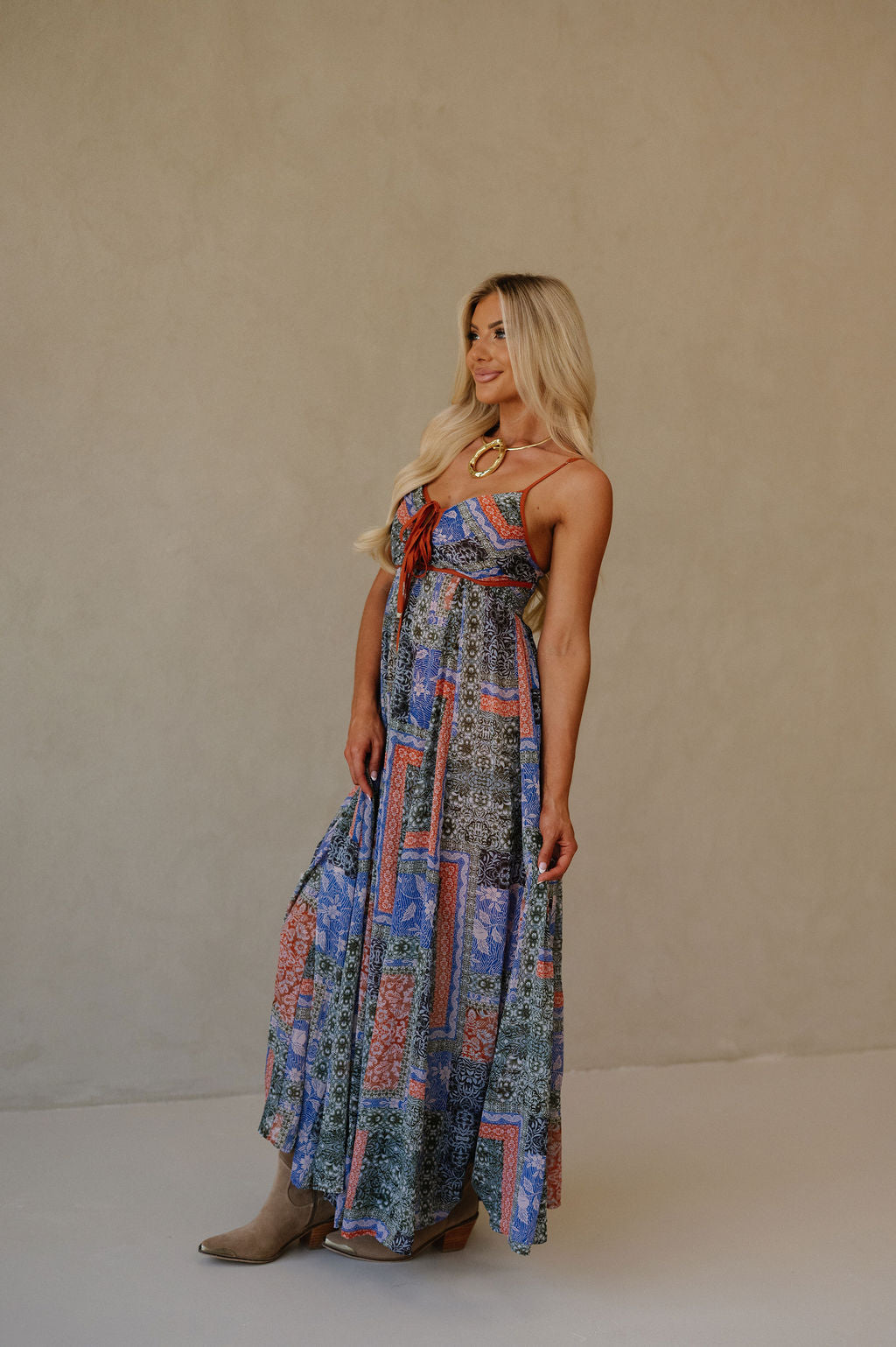 Asher Dress-Blue Multi